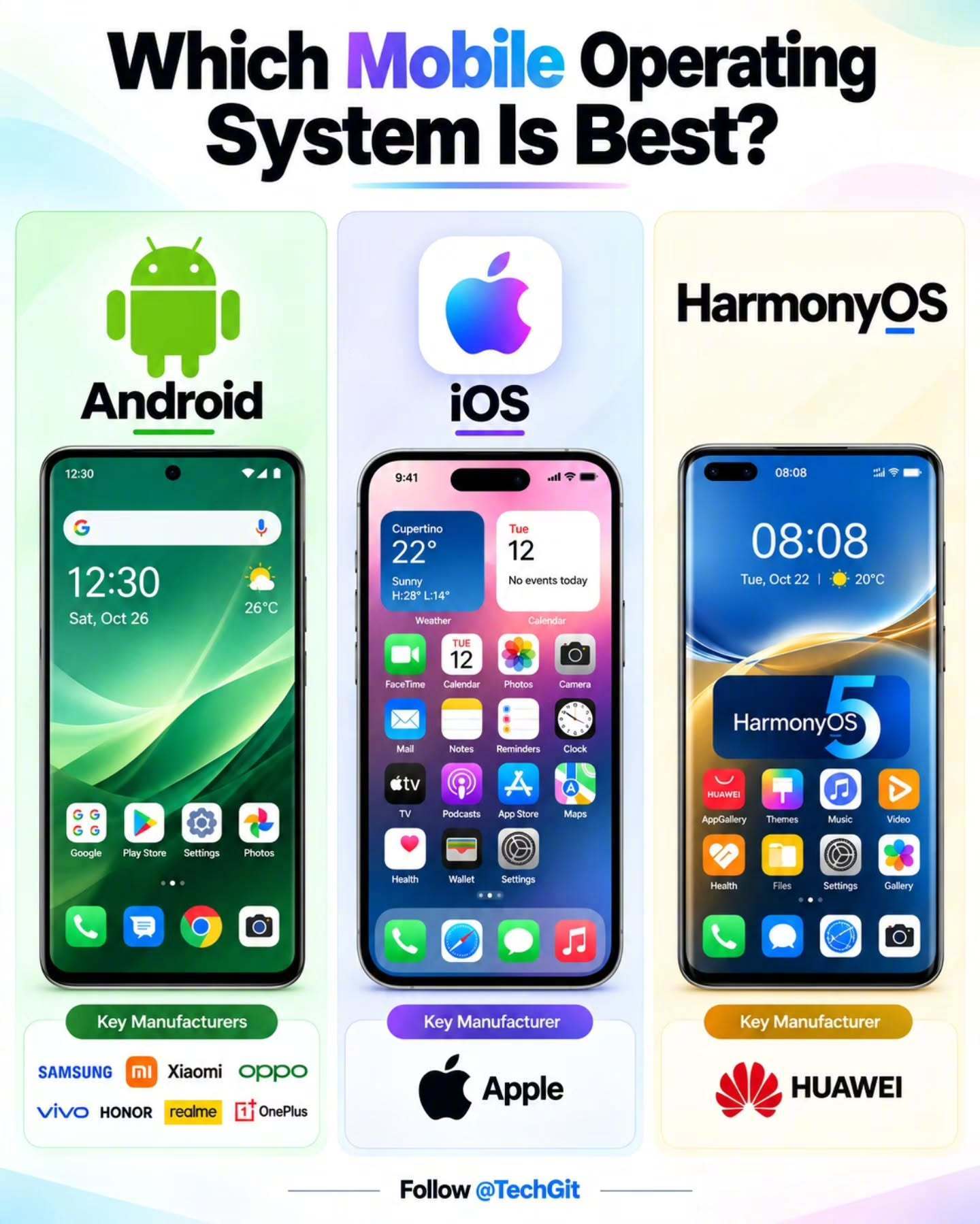 📱 Android vs iOS vs HarmonyOS: 哪个是最佳的手机
