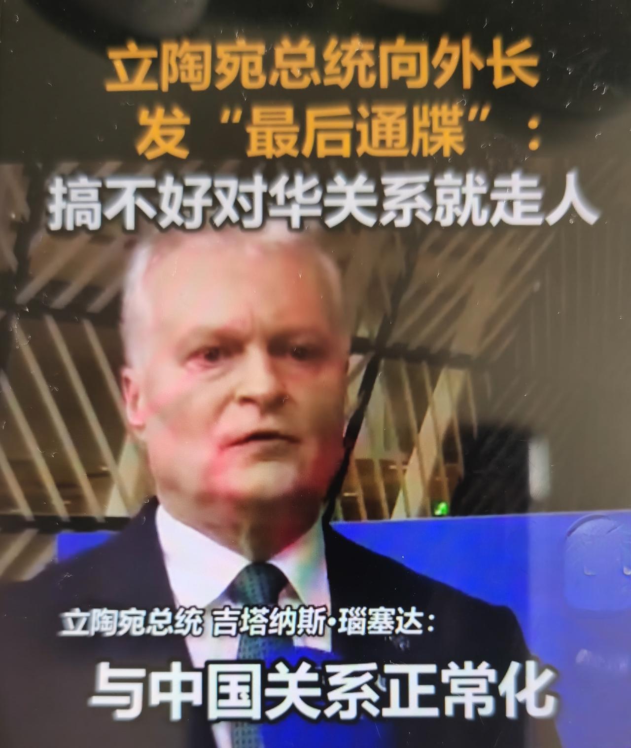 6月19日立陶宛总统瑙塞达接受本国国家电视台采访，公开给外长布德里斯下达明确底线