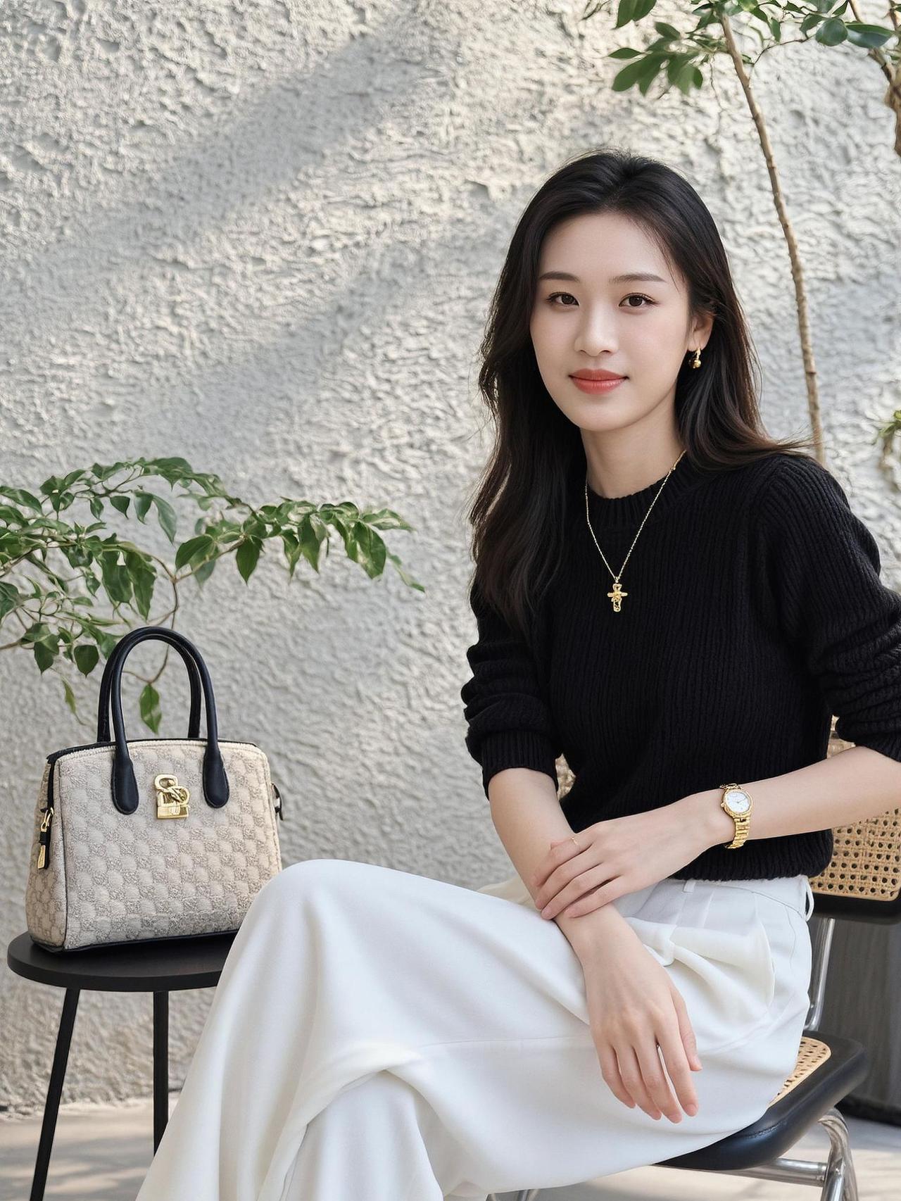 在阳光洒落的午后，手捧一杯咖啡，搭配优雅的包包，享受片刻的宁静时光。这样的画面，