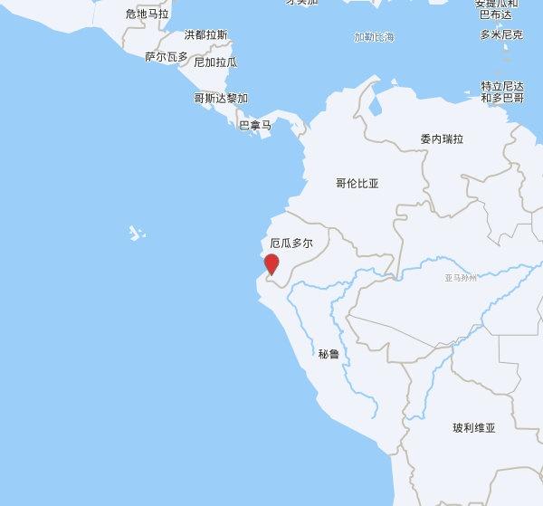 【欧洲地中海地震中心】发布，2025-10-23 12:18:56 在 秘鲁厄瓜