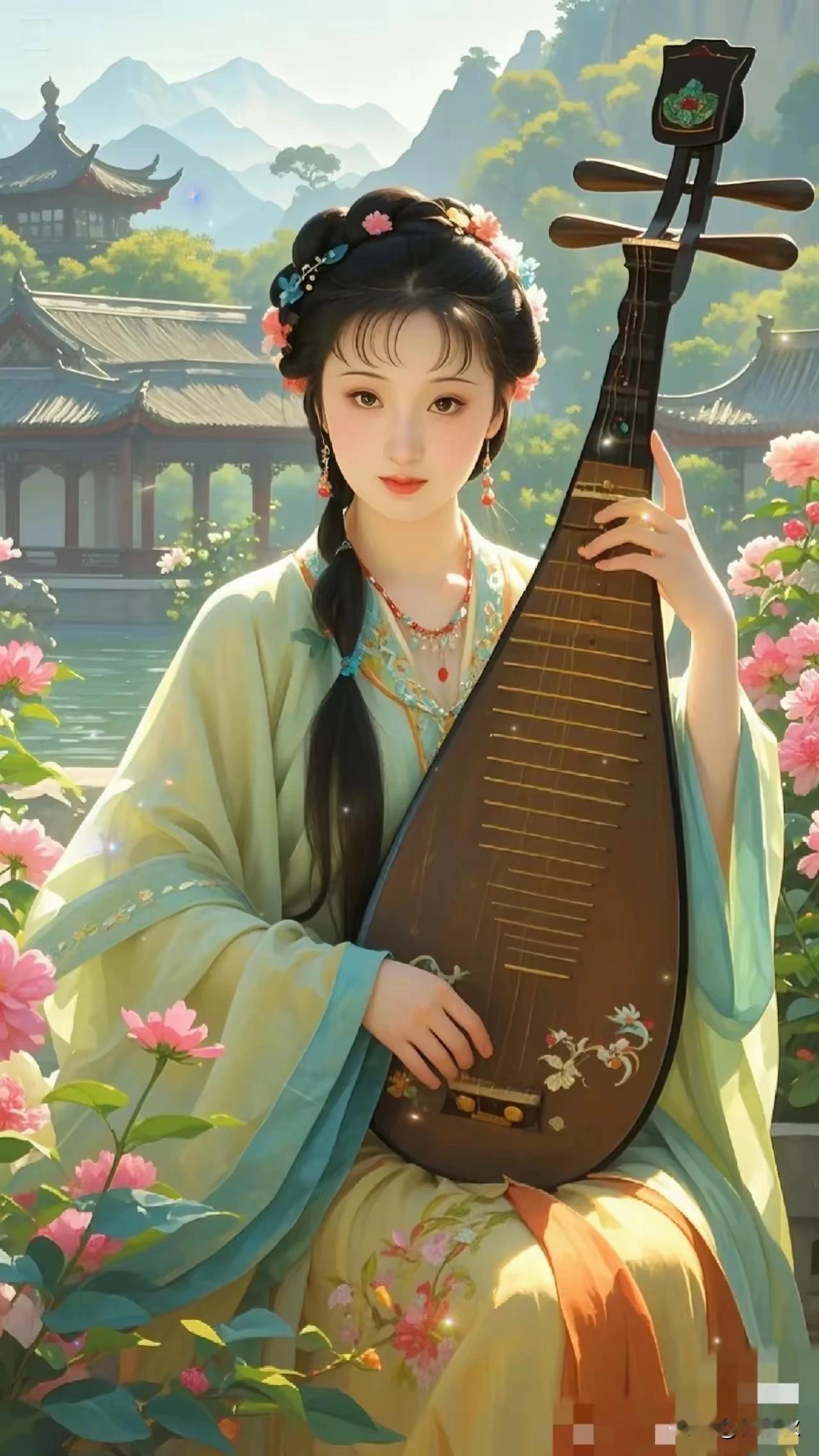 上联：琴心对月弹清韵
下联：和鸣难寻盼知音