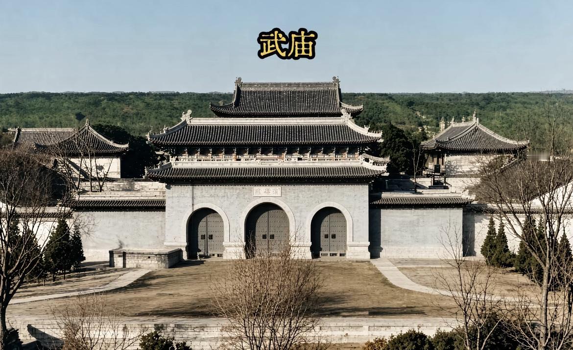 老照片：民国时期的南京武庙，气势恢宏，古典雅致。

如今的武庙遗址，包括大门、泮
