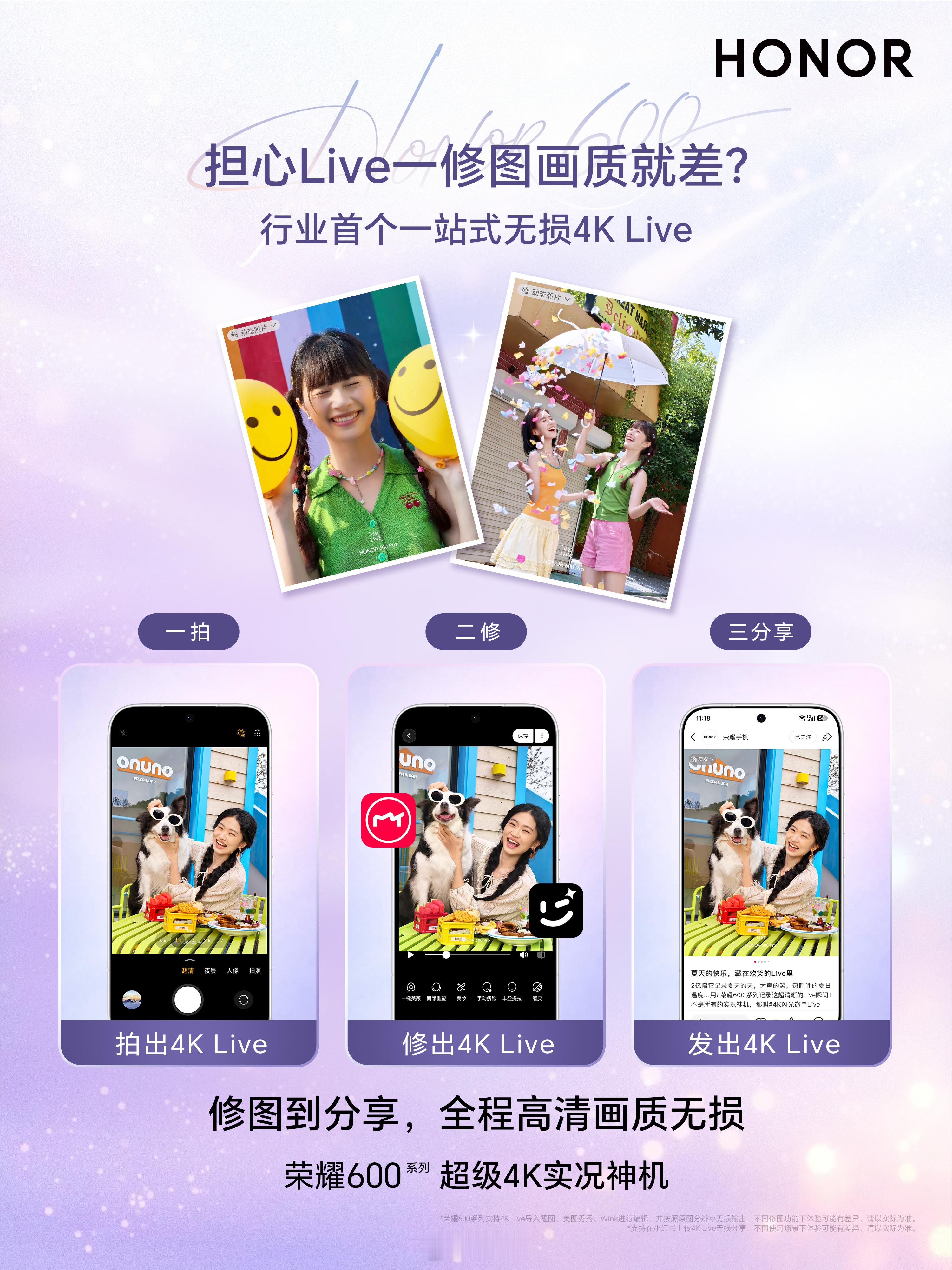 荣耀600超级版荣耀600Pro不是所有Live都叫4K闪光微单Live。荣耀6