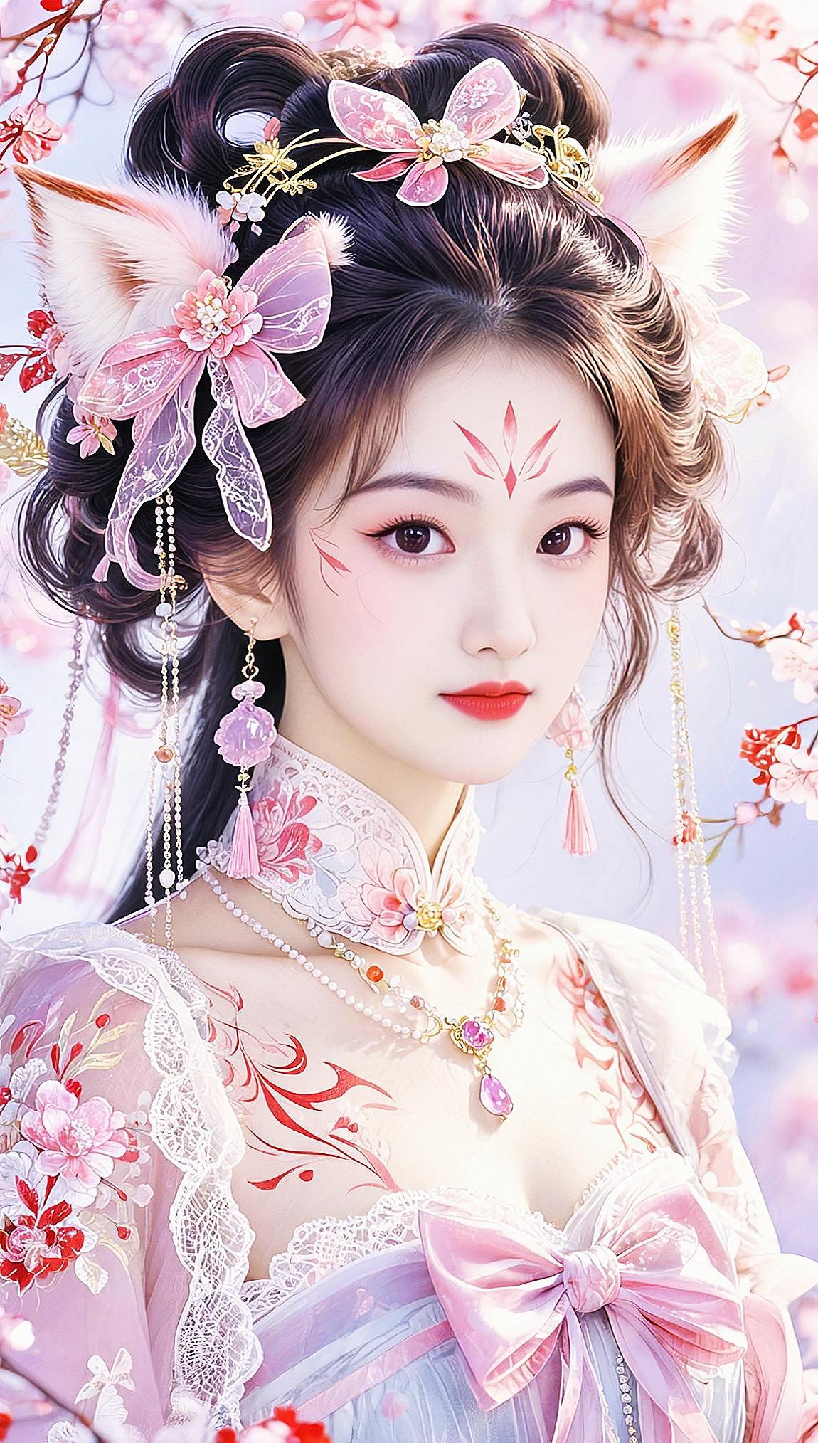 AI狐系幻彩写真 抖音ai创作 古风次元融合 古风少女 惊艳