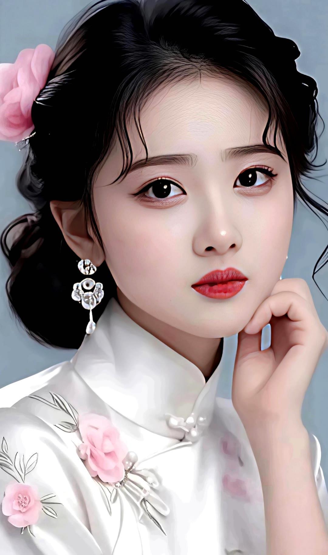 优雅东方美人，古典旗袍与现代妆容的完美结合。