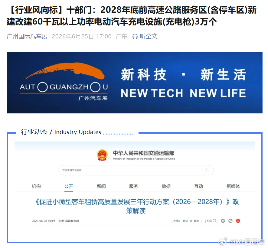 2028年底前高速公路服务区(含停车区)新建改建60千瓦以上功率电动汽车充电设施