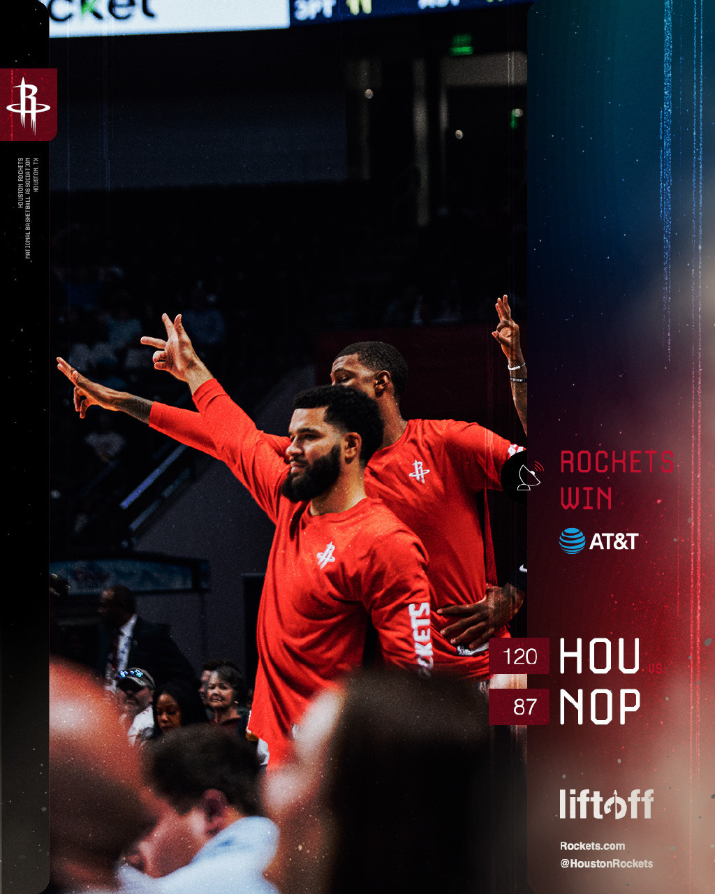 #火箭vs鹈鹕##NBA季前赛##火箭大胜鹈鹕# 火箭120-87鹈鹕火箭以33