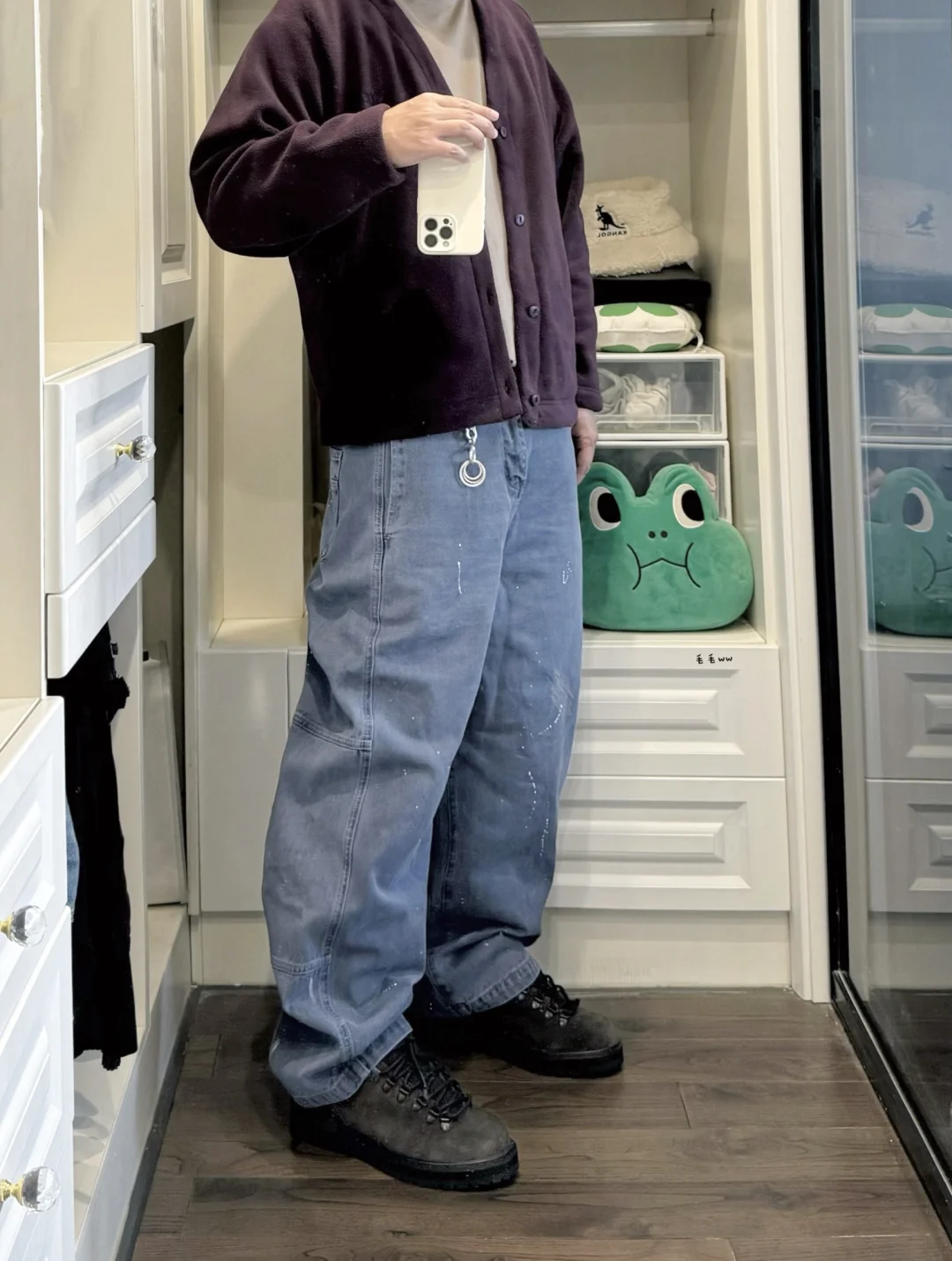 摇粒绒开衫｜法工裤穿搭