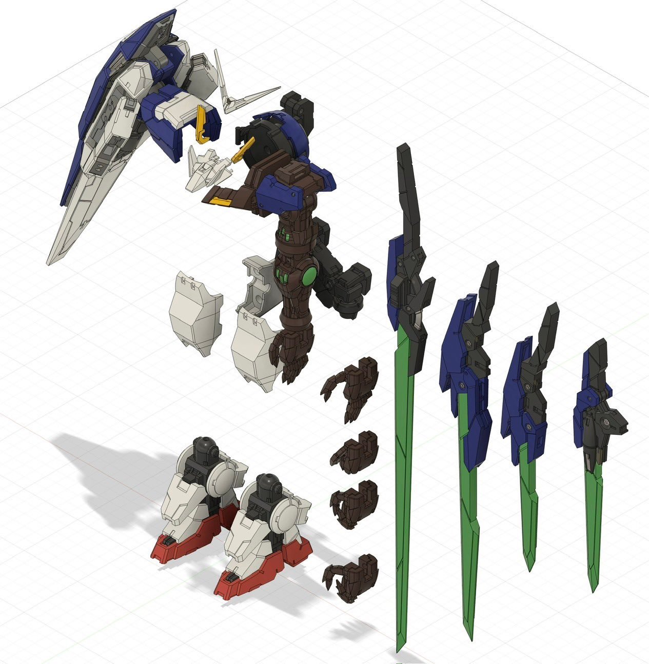 シモンぬ正在翻新制作中的能天使高达R4——Fusion设计、3D打印高达模型