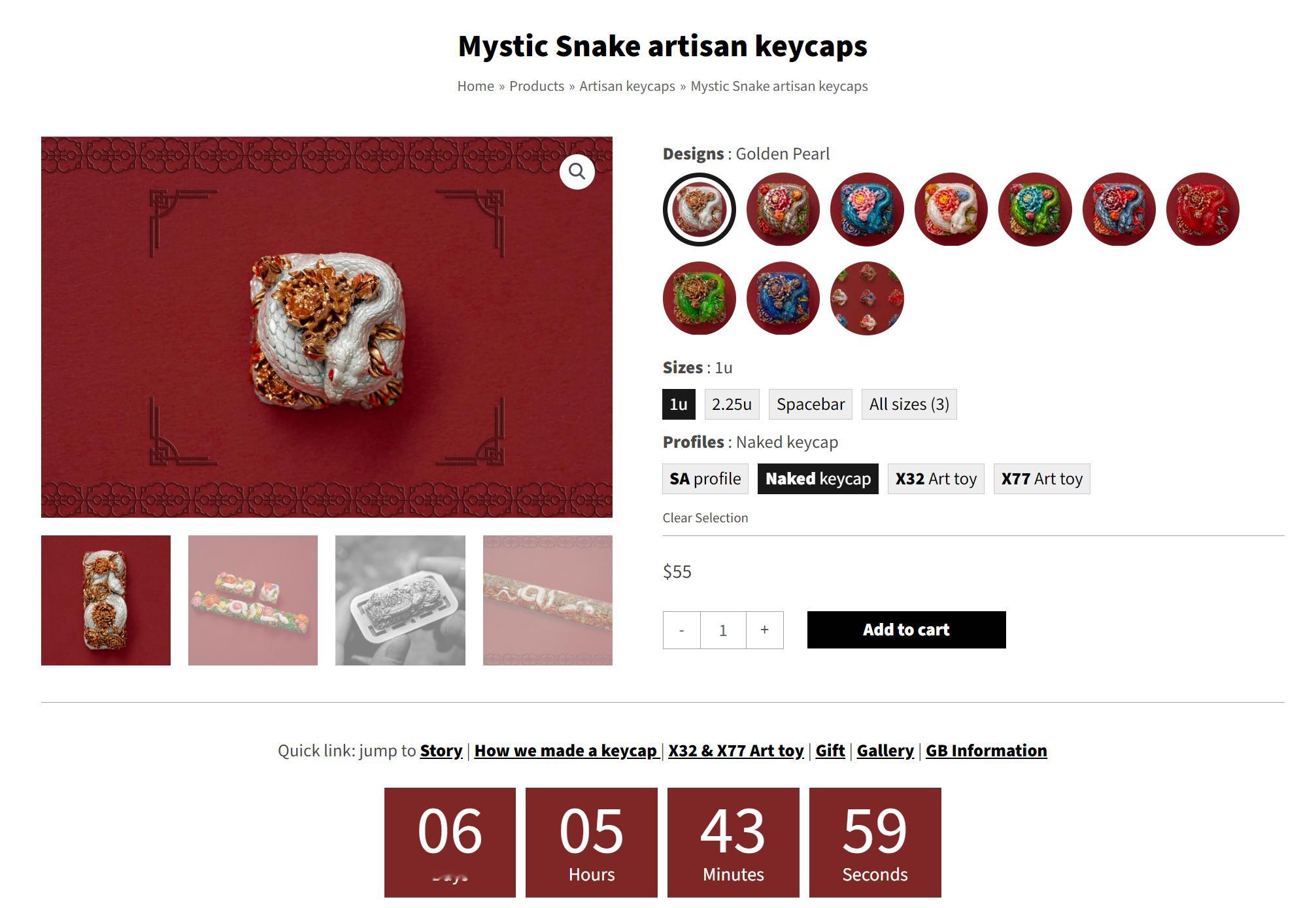 jellykey  Mystic Snake artisan keycaps通知