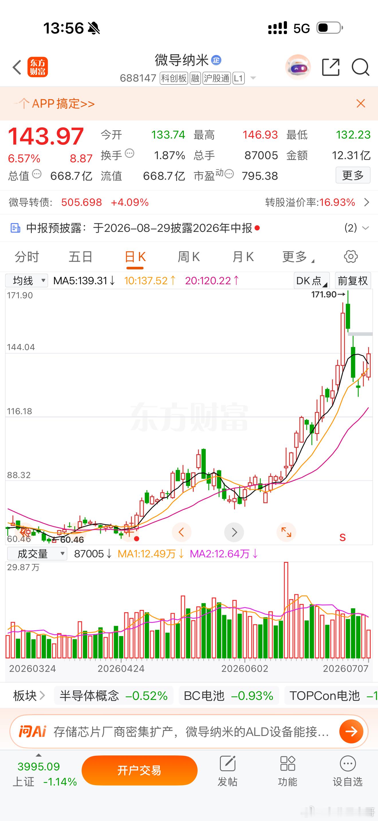 微导纳米688147 逐步买入，短期还会创新高大涨！ 
