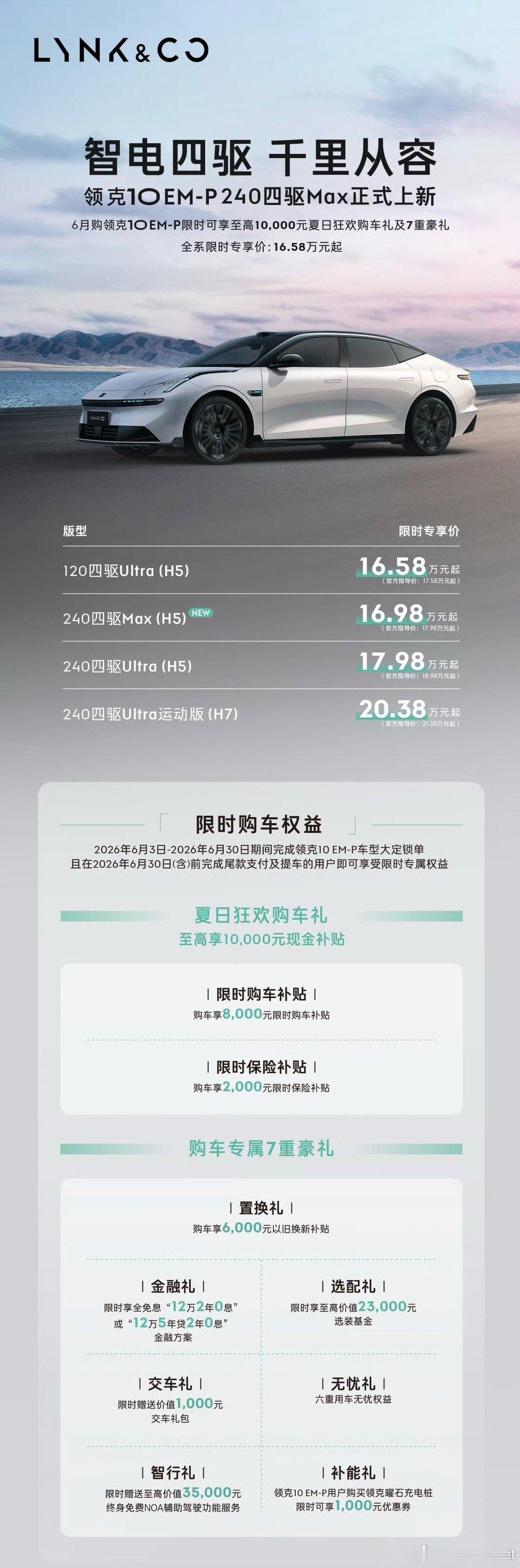 领克三款超长续航全新版型同步上市：领克07 EM-P 200超长续航UItra碳
