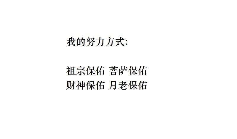 我的努力方式： 