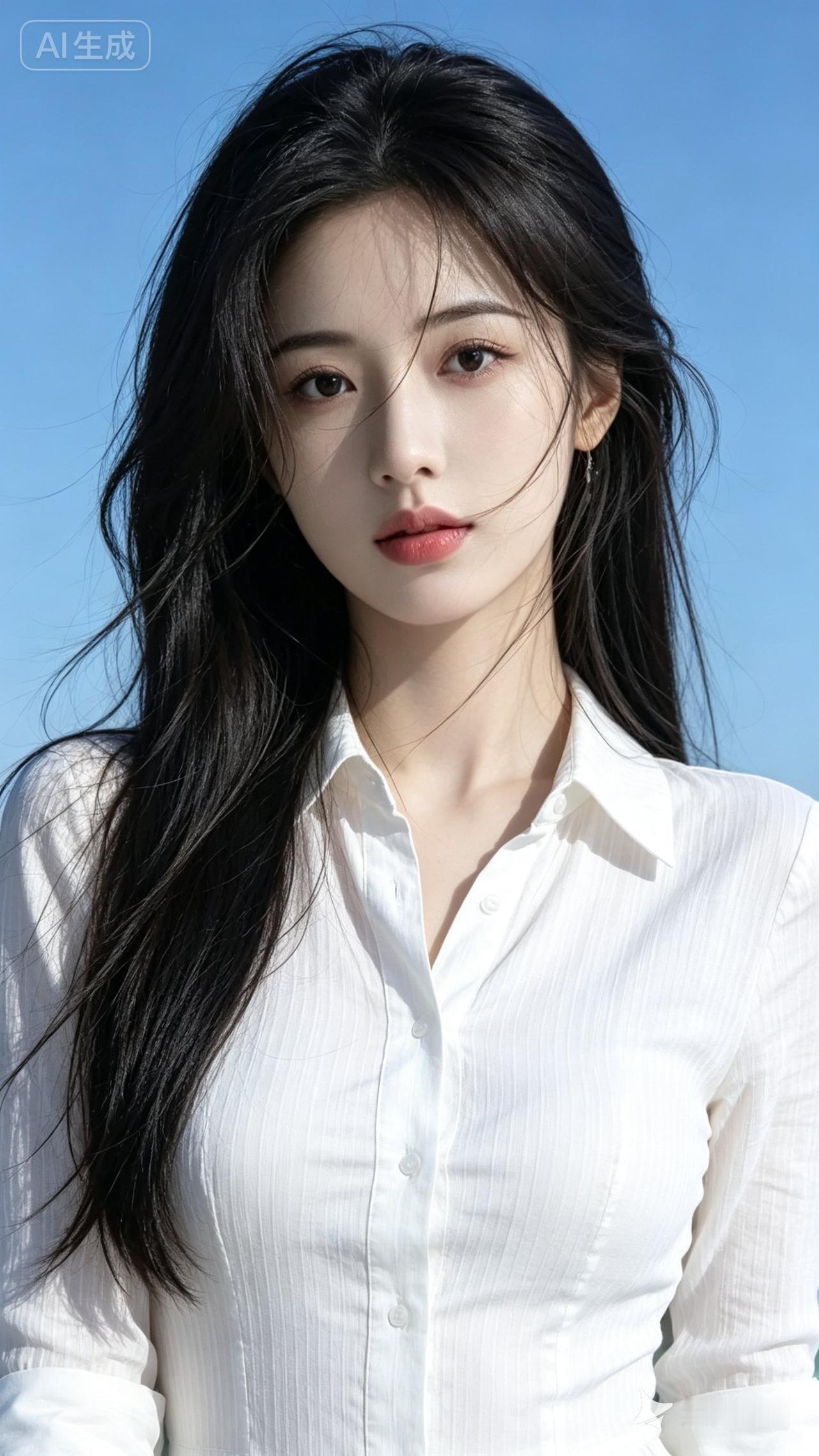 清新自然，白衬衫少女，阳光下的美丽瞬间