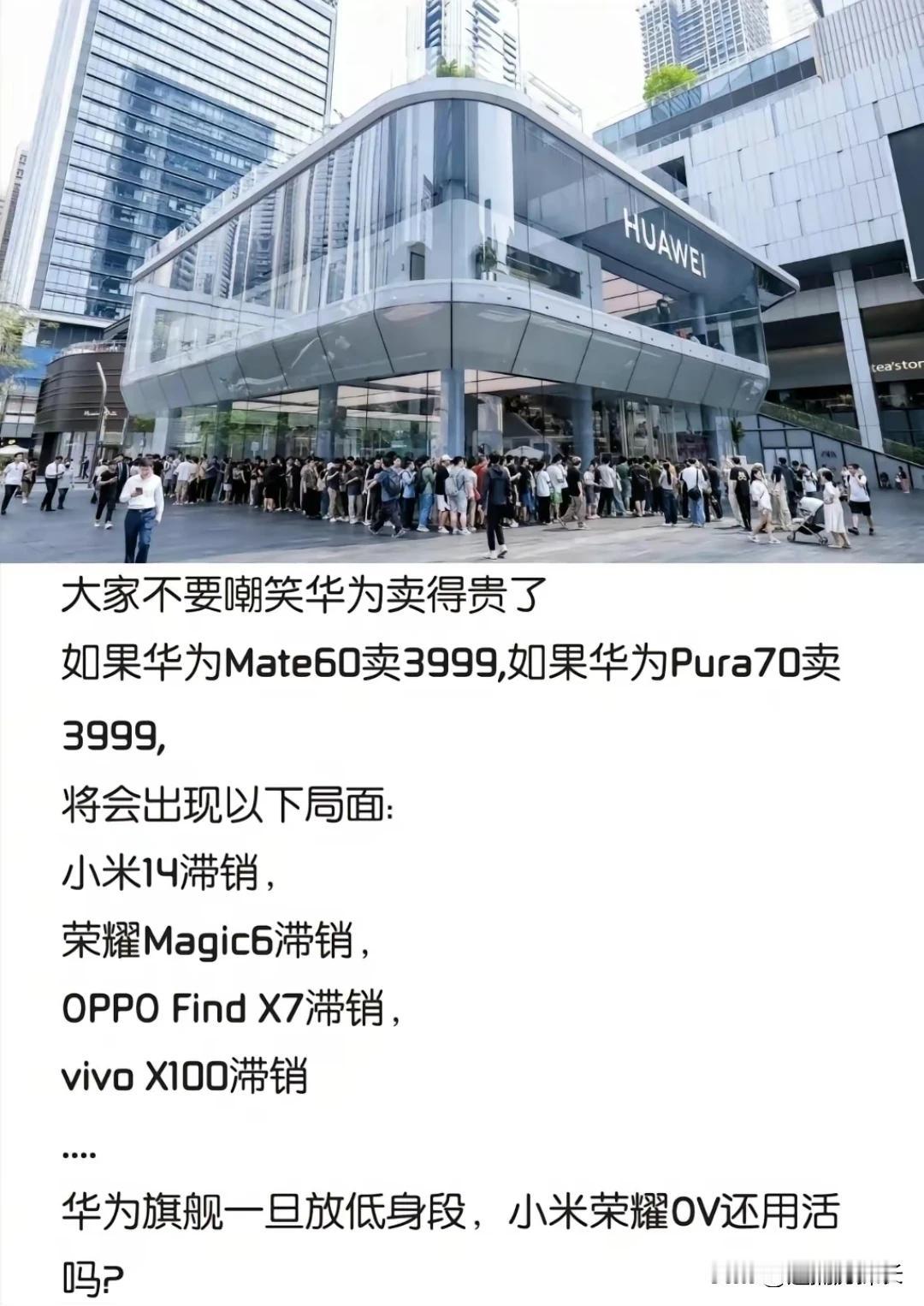 看了这个帖子！我不知道这位大哥怎么想的！如果华为mate和pura降价，其他品类