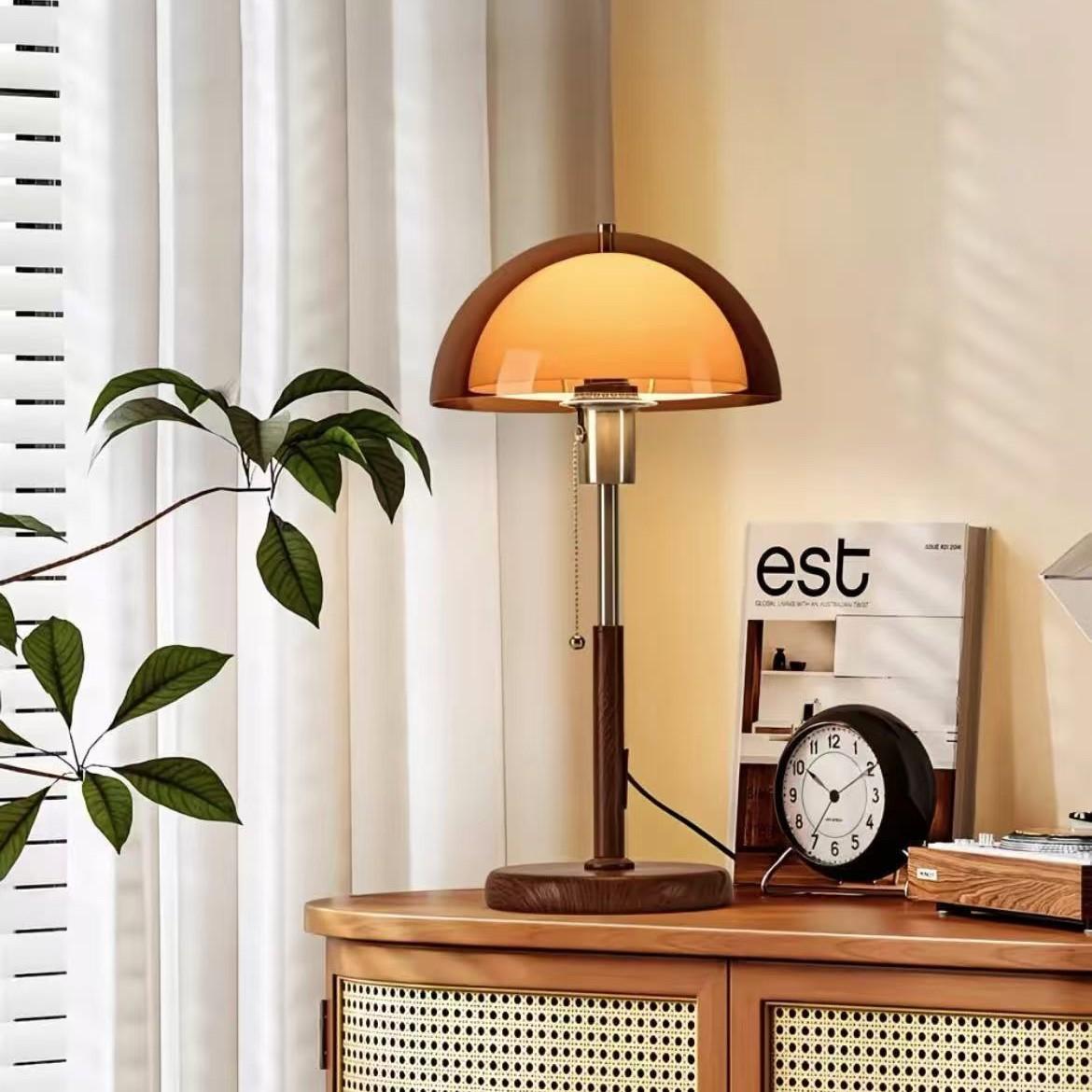 卧室床头柜氛围灯美式复古书房桌面台灯中古风可调光台灯网红爆款