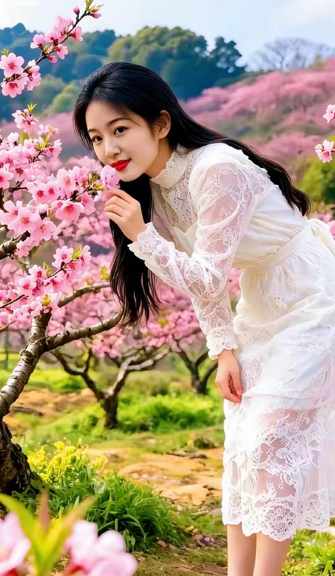 塞鸿秋·桃溪
东风撞破胭脂界，
千枝烧透春山界。
露杯斟满霞绡债，
烟绡缠住溪桥