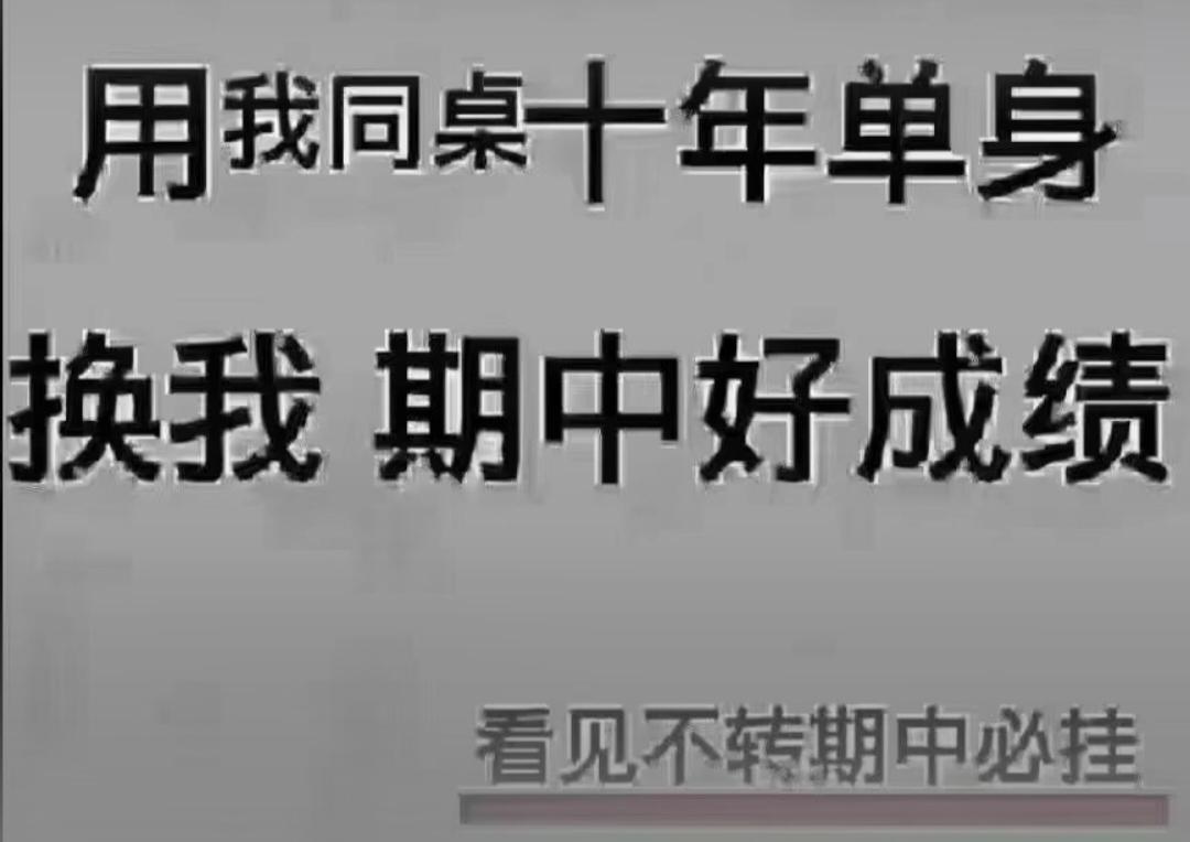 用@寄雾 十年单身换我期中好 成绩