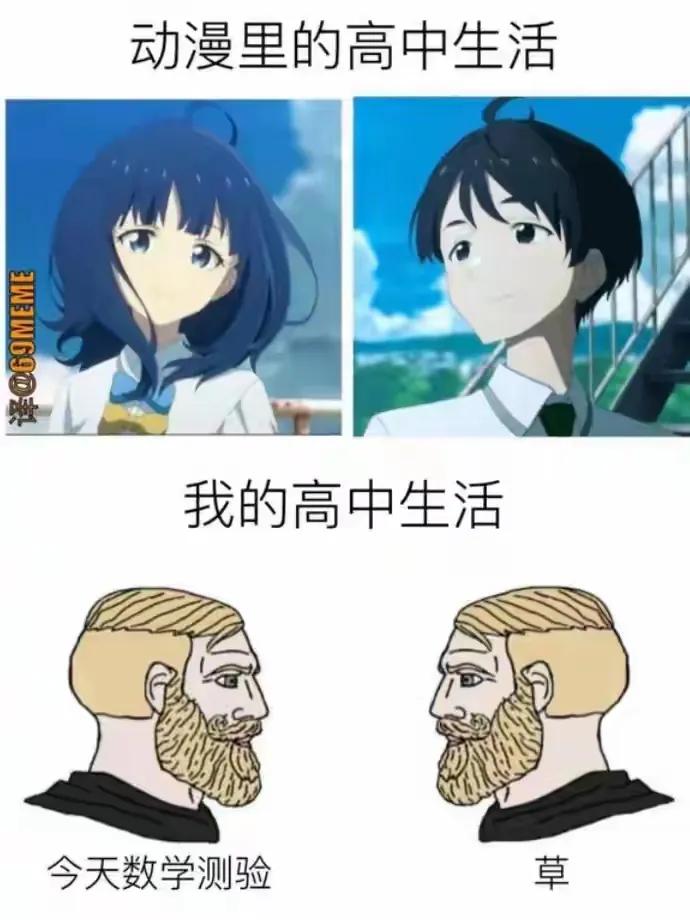 动漫里的高中生活与现实中的高中生活[捂脸]