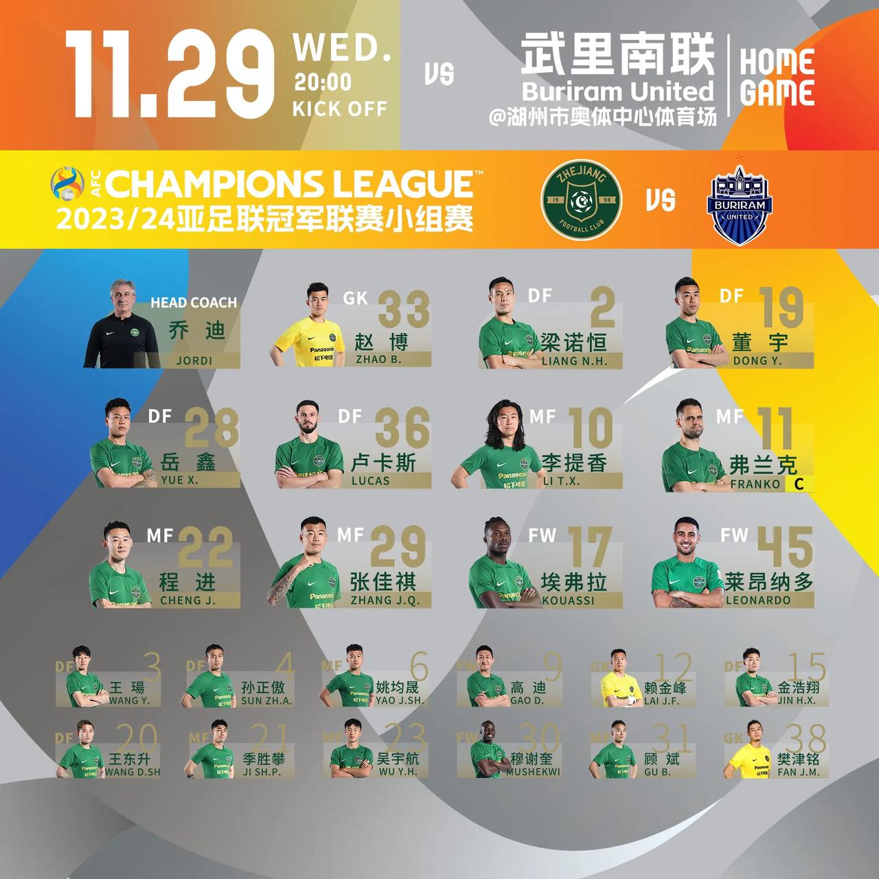 浙江队3:2战胜武里南联队，这两点表现一喜一忧

1、李提香表现不错
虽然上半场