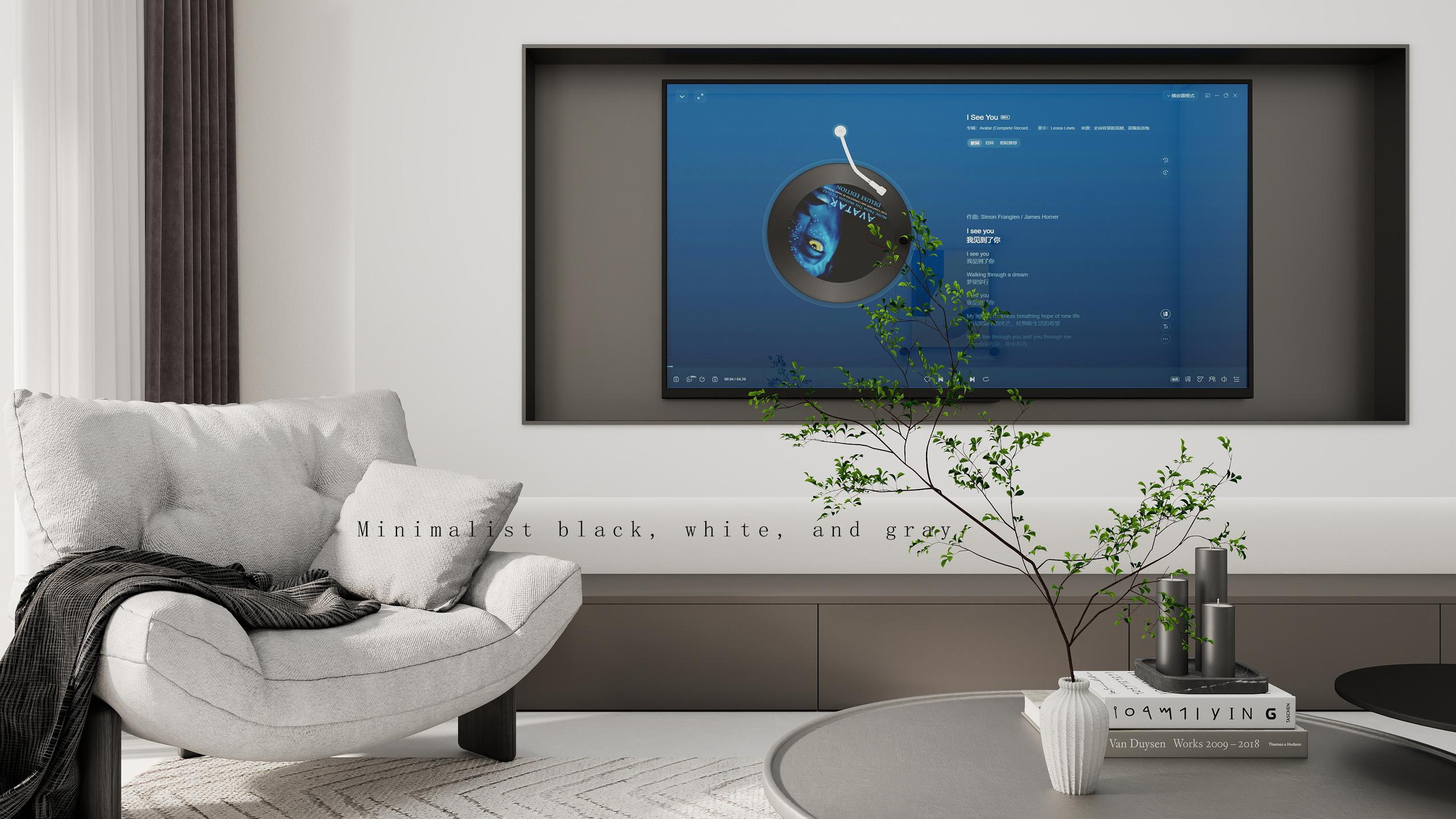 Minimalist black, white, and gray 黑...