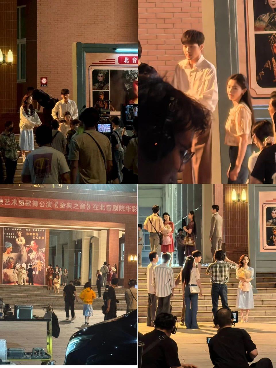 白宇章若楠冬去春来校园路透冬去春来校园拍摄路透  哦吼！好多人！ ​​​