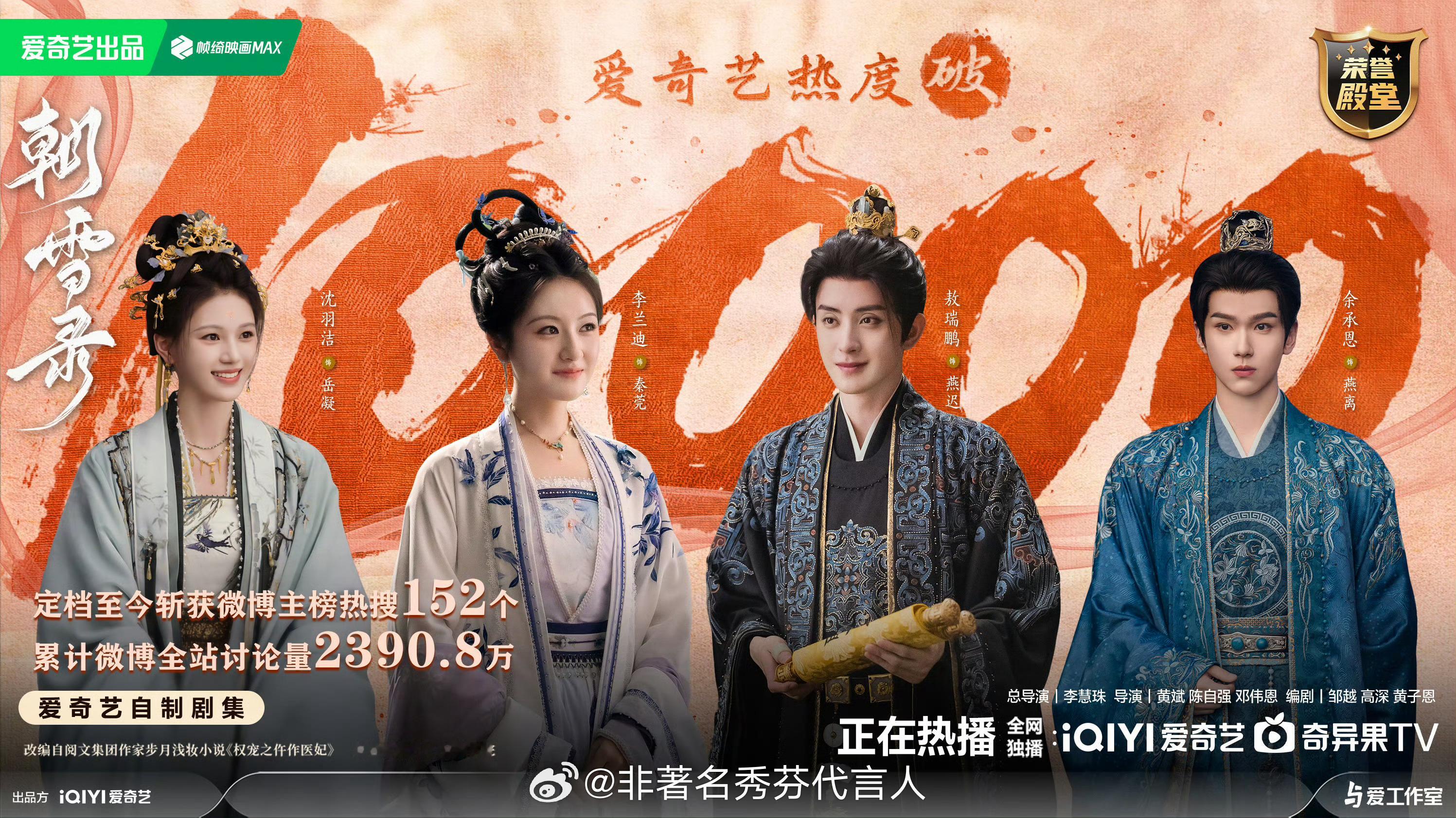 《朝雪录》到8月底还能热度破万，稳坐暑期档网剧冠军用实打实的长尾热度证明了它的价