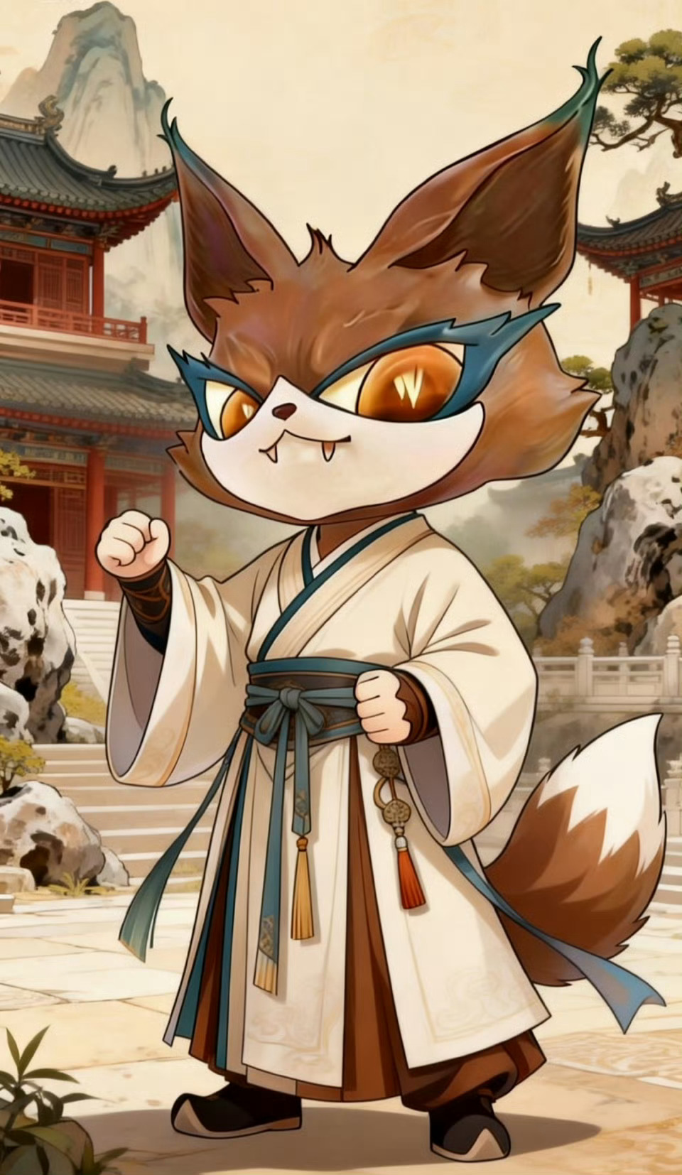 白鹿粉丝许的愿这么快实现了 网友参与活动给喵娲娲换上了绝美古装，顺便许愿白鹿签名