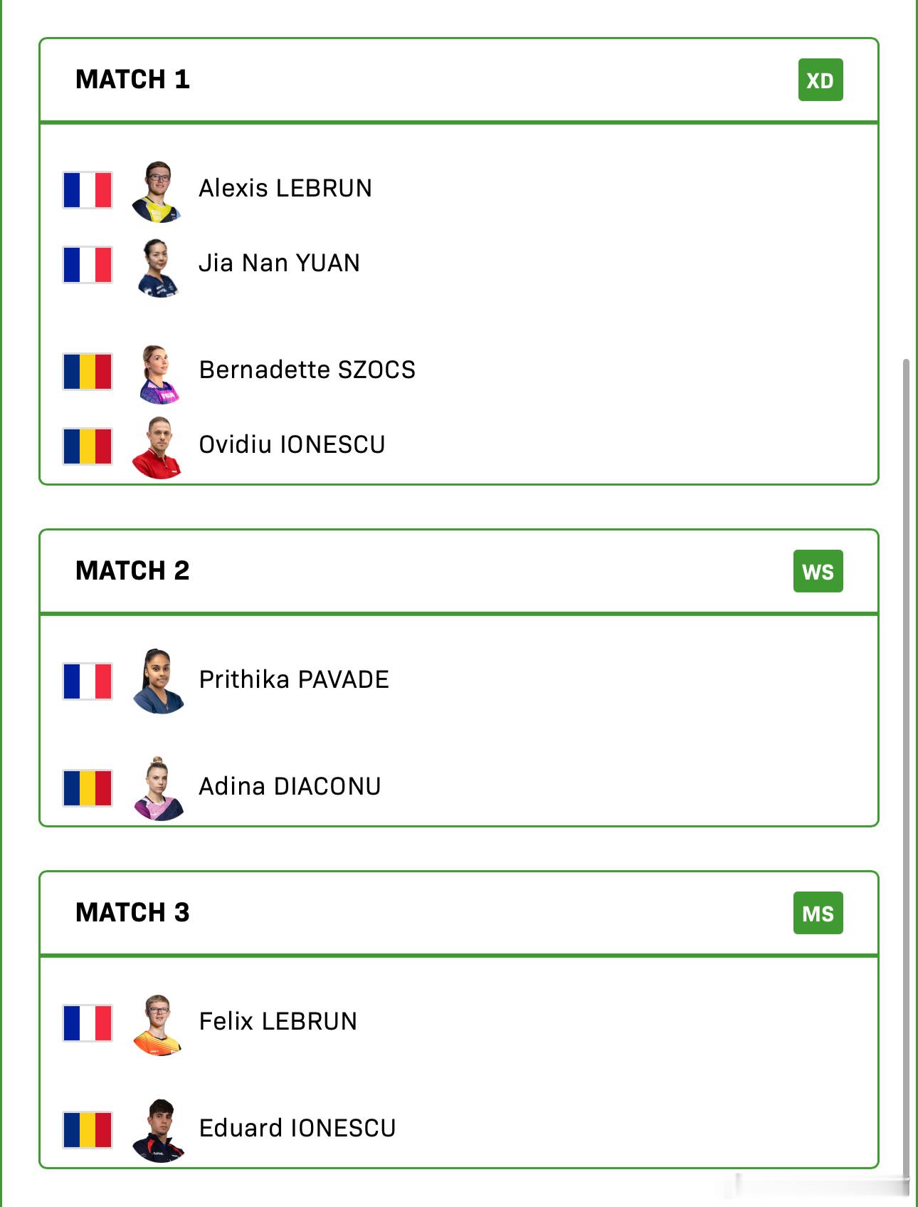 2025混合团体世界杯G3法国VS罗马尼亚A·勒布伦/袁嘉楠VS斯佐克斯/约内斯