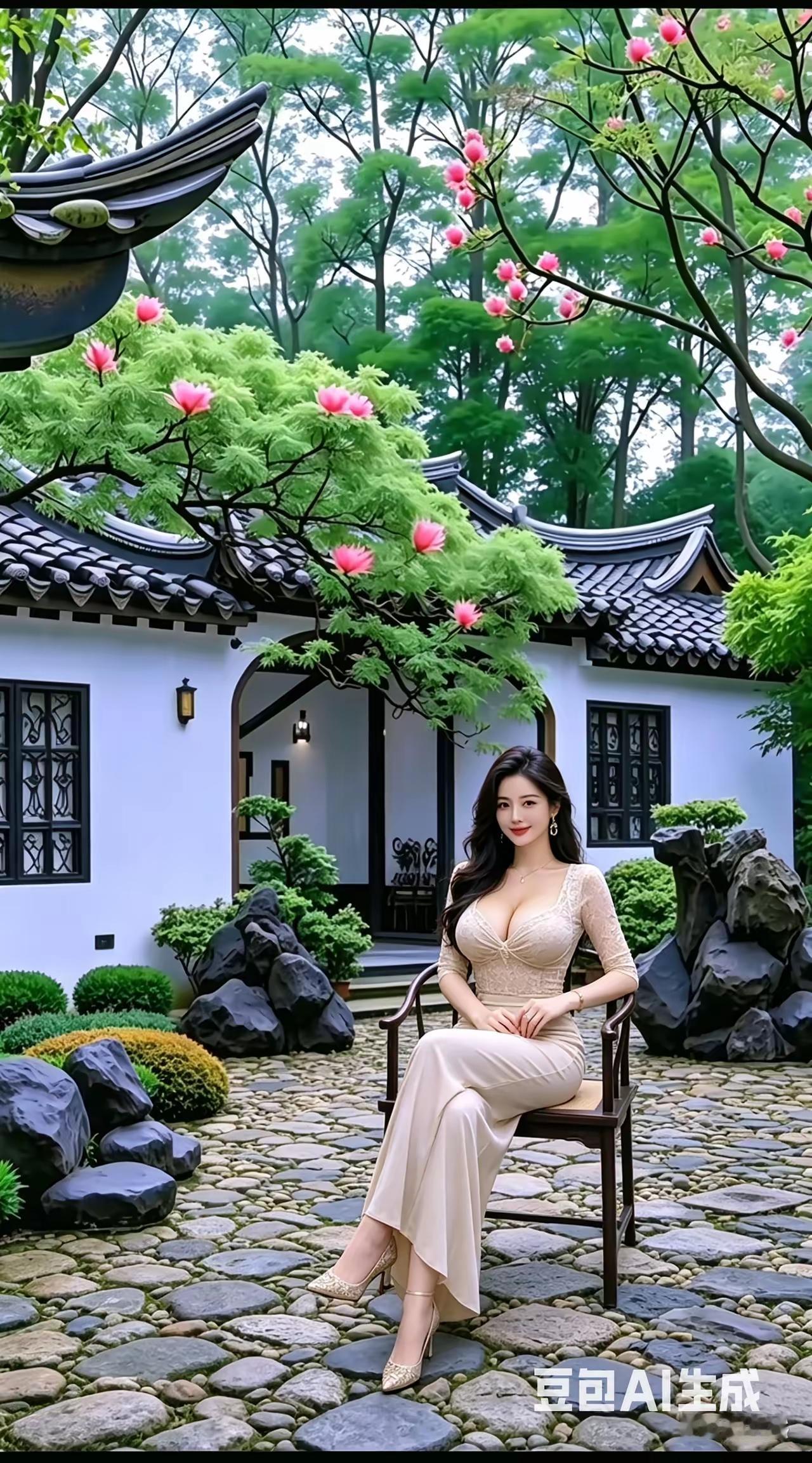 小院幽思
小院清悠雅韵长，
伊人静坐自凝芳。
低眉暗忖尘前事，
一念流年一念光。