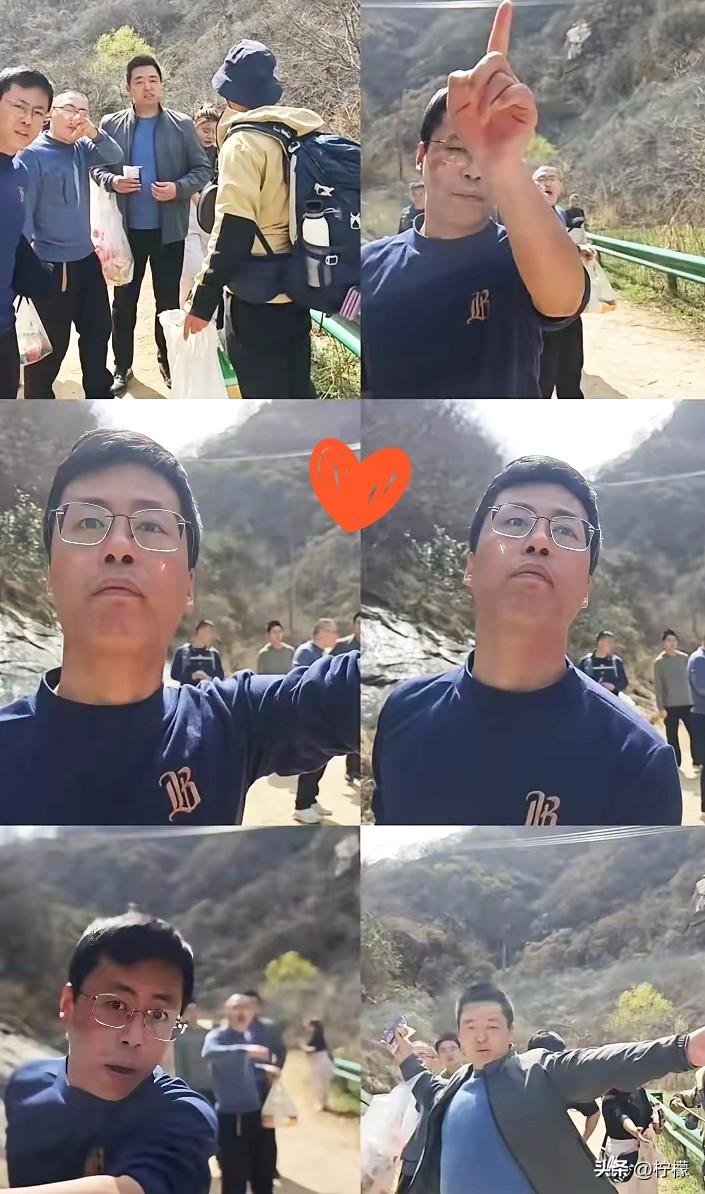 几个衣着光鲜的游客，
真是让人大开眼界！
3月22日，秦岭子午峪。志愿者顶着辛苦