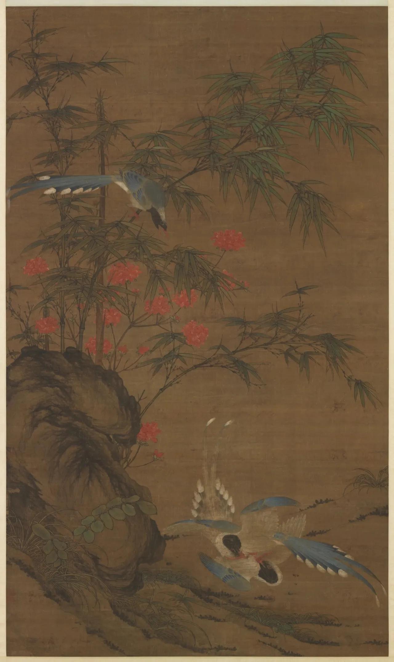 《春花三喜图》

边文进是明代宫廷中第一位具有开创意义的画家，他不仅延续了五代画