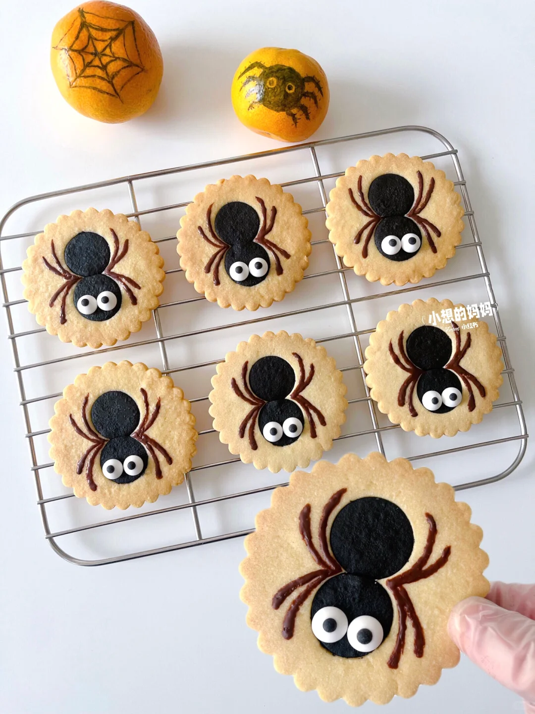 万圣节小甜品🎃蜘蛛曲奇饼干🕷️附教程