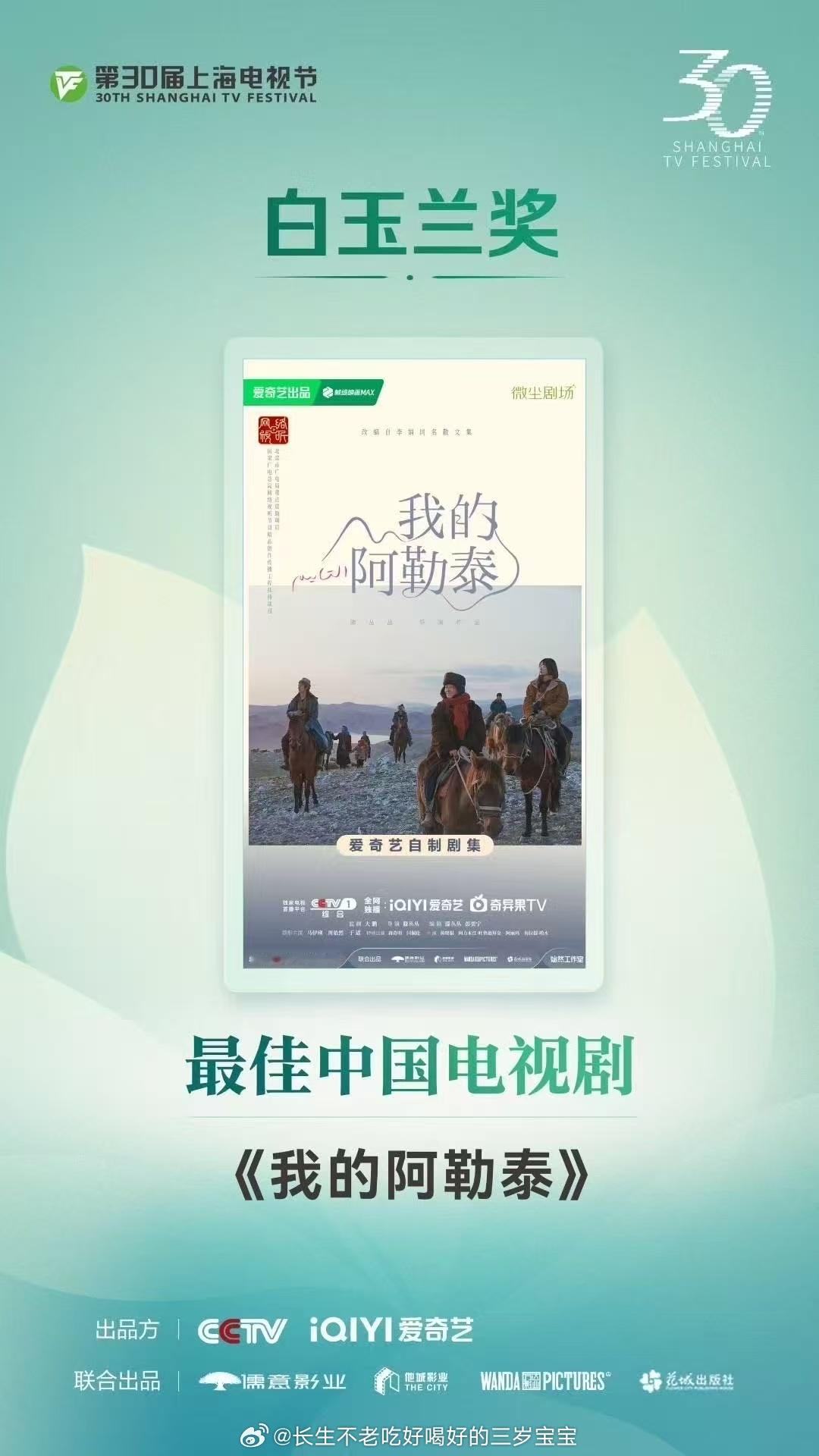 白玉兰获奖名单第30届上海电视节白玉兰奖《我的阿勒泰》狂揽最佳中国电视剧、国际传