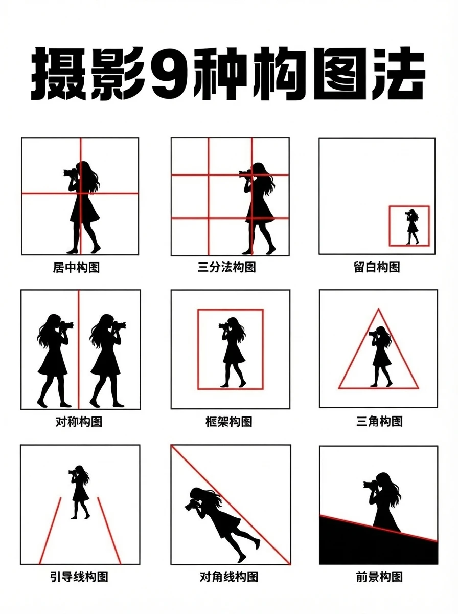 摄影的九种构图技巧📷