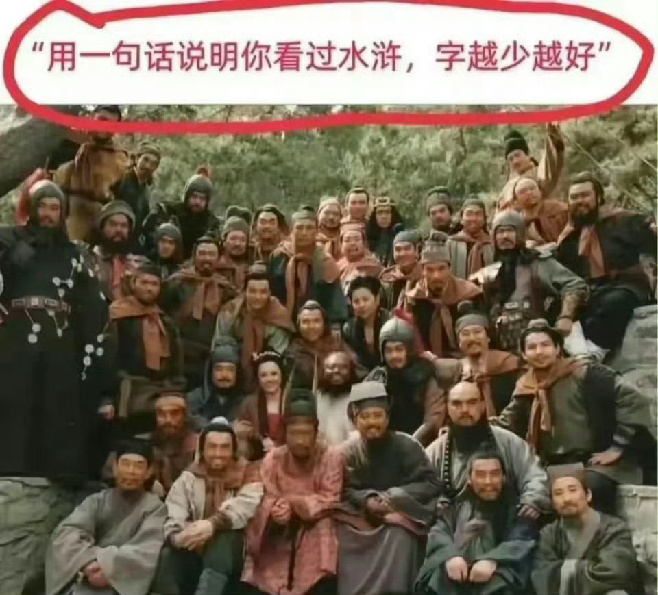 用一句话证明你看过水浒传，字数越少越好？ 