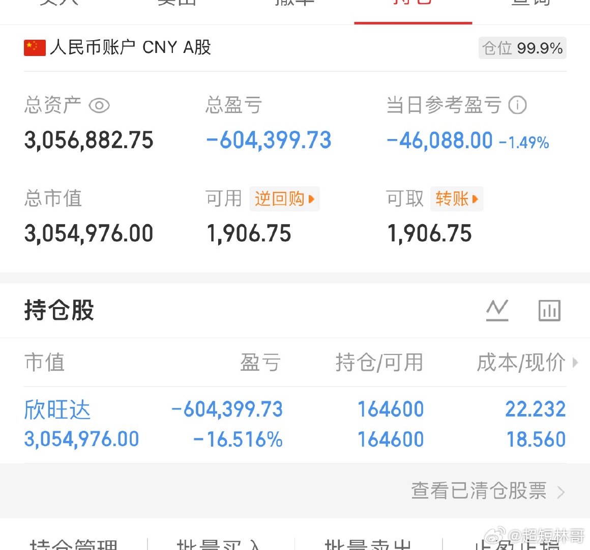 各位战友，目前持股没动，今天盘面没什么好说的，记得给我点赞178 ​​​
