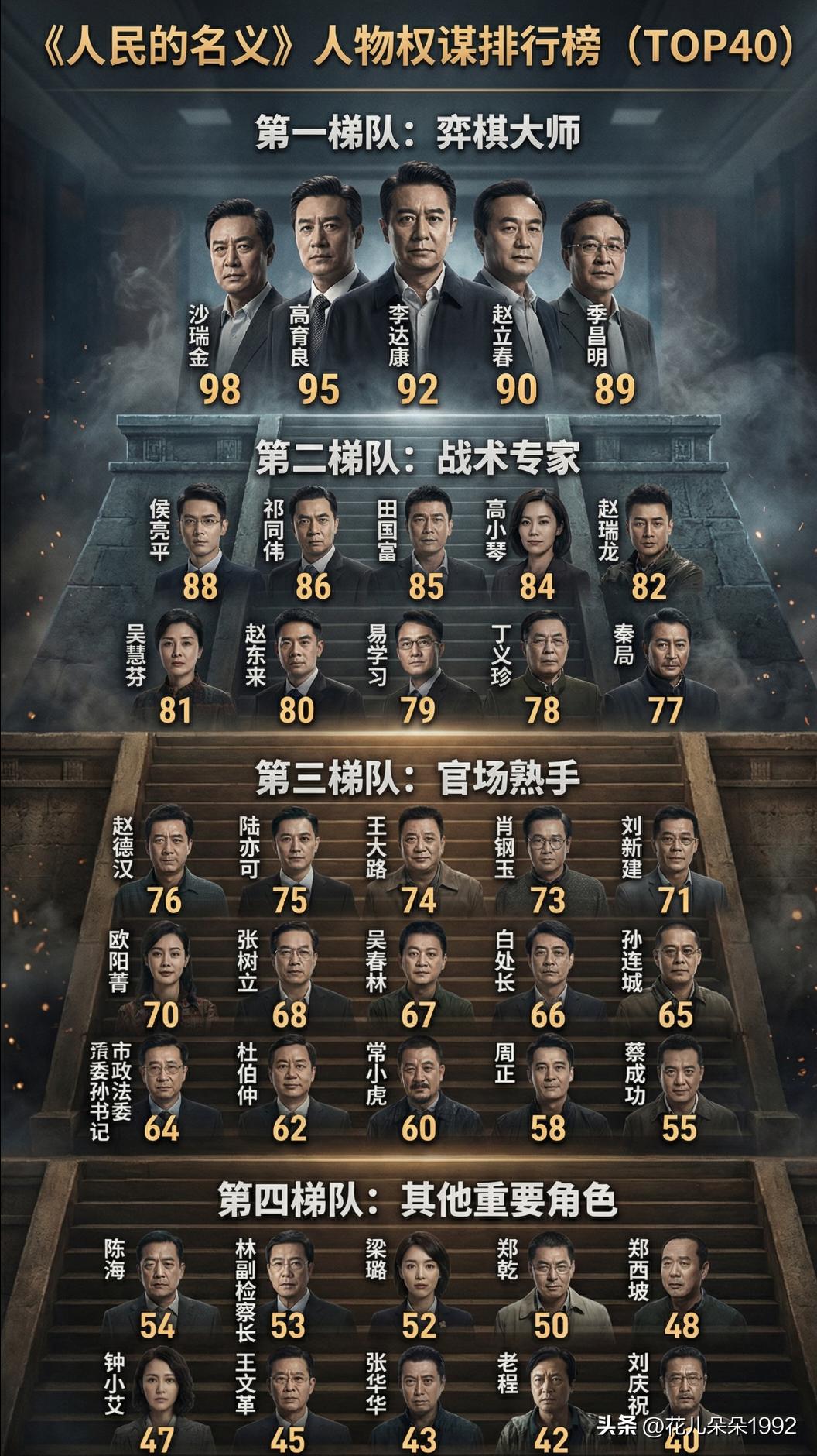 李达康和季昌明独一档，沙瑞金看着有手腕是因为他背后有天宫，怎么干都不会错的，但李