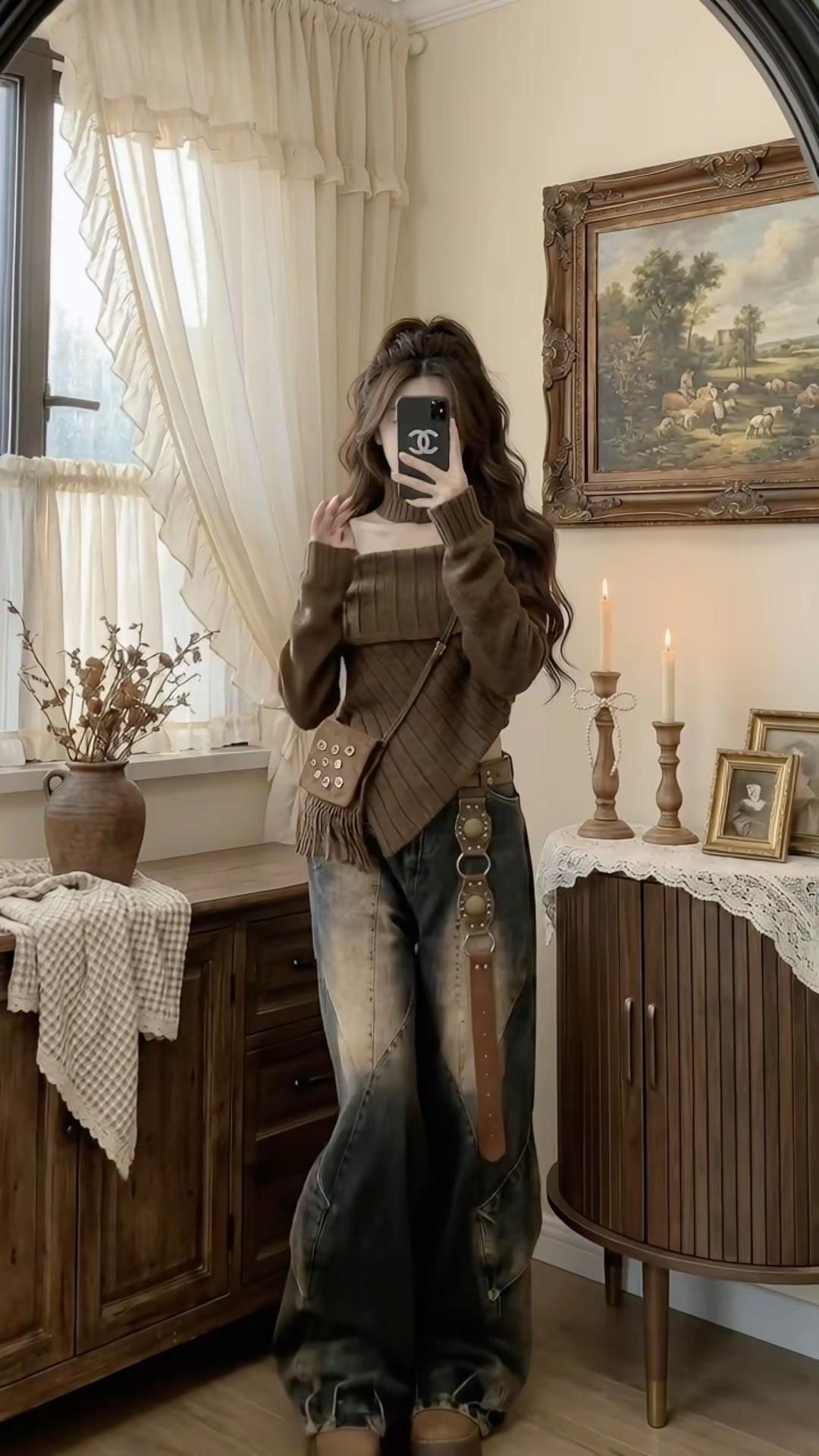 今日穿搭 慵懒风穿搭 又美又飒 韩系穿搭 复古穿搭