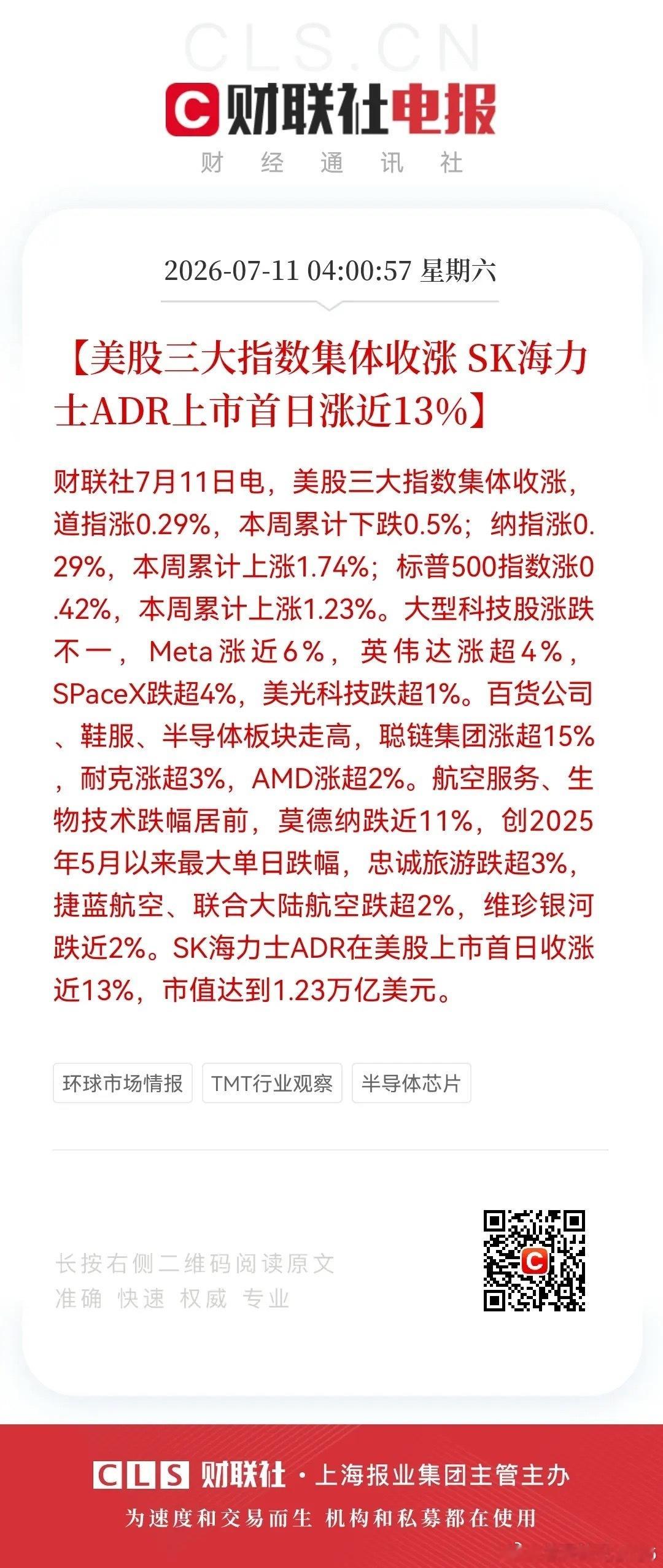 周末股市利好消息来了！周五外围股市普涨，美股三大股指集体上涨，强更强！周五白天美