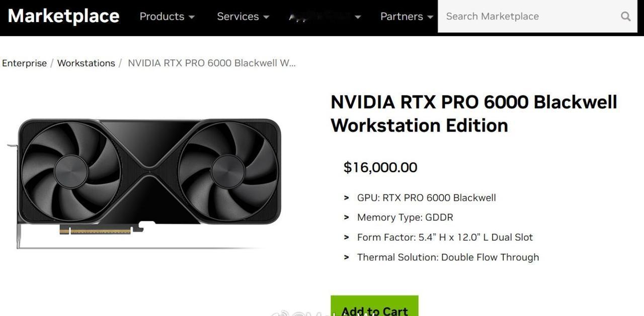 Nvidia 的RTX Pro 6000 已经1.6W 刀了~ ​​​