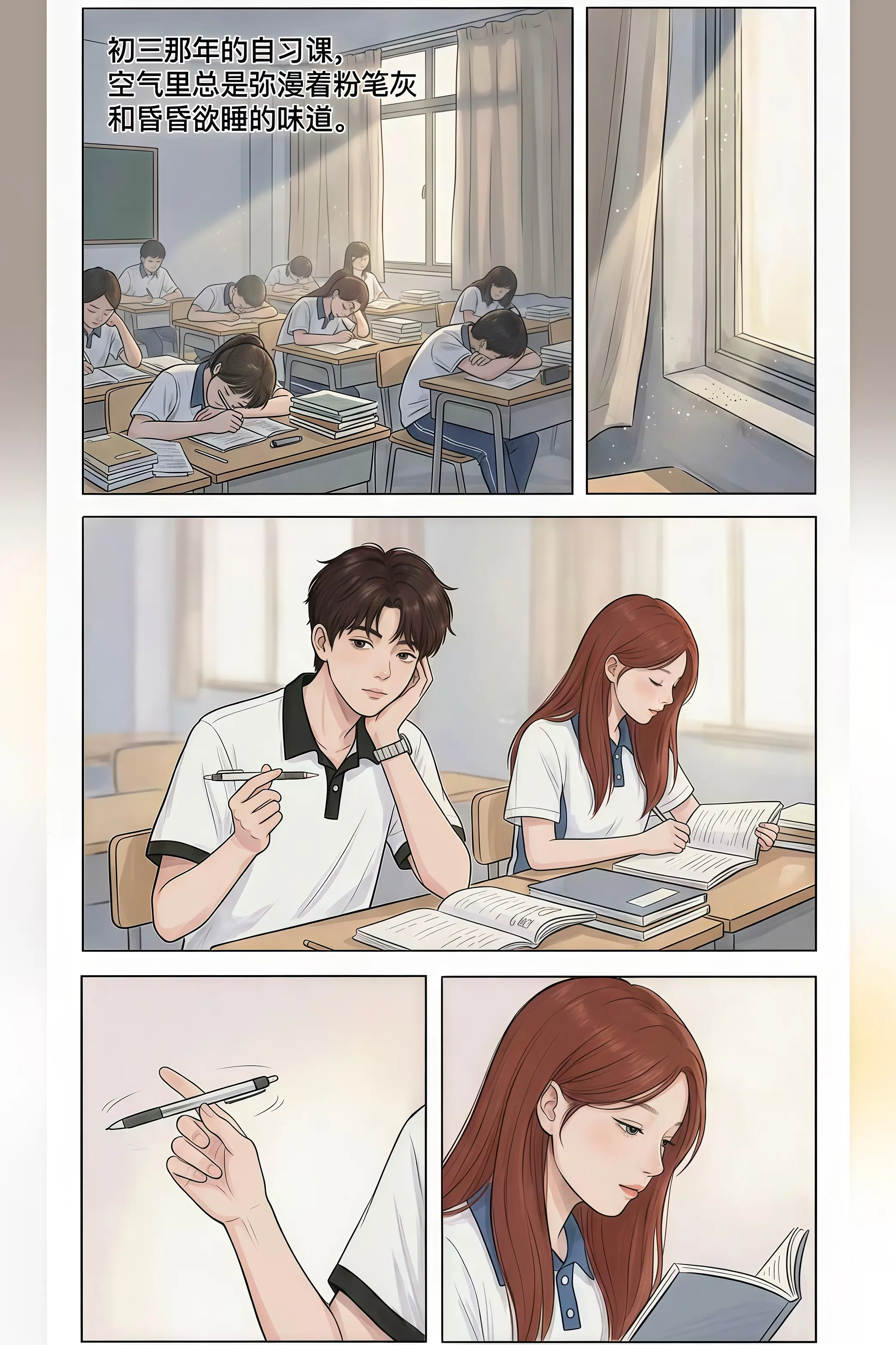 我的同桌课堂上和我偷偷牵手了。