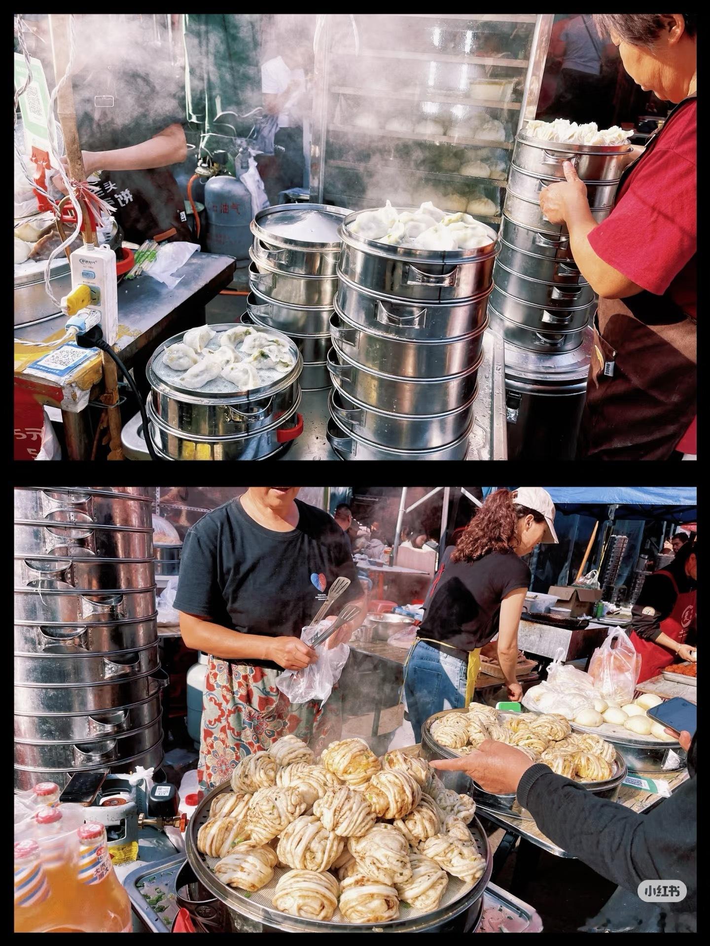 第一次对东北早市的早有了实感天刚蒙蒙亮街巷就热气腾腾，热气裹着面食、熟食与果蔬香