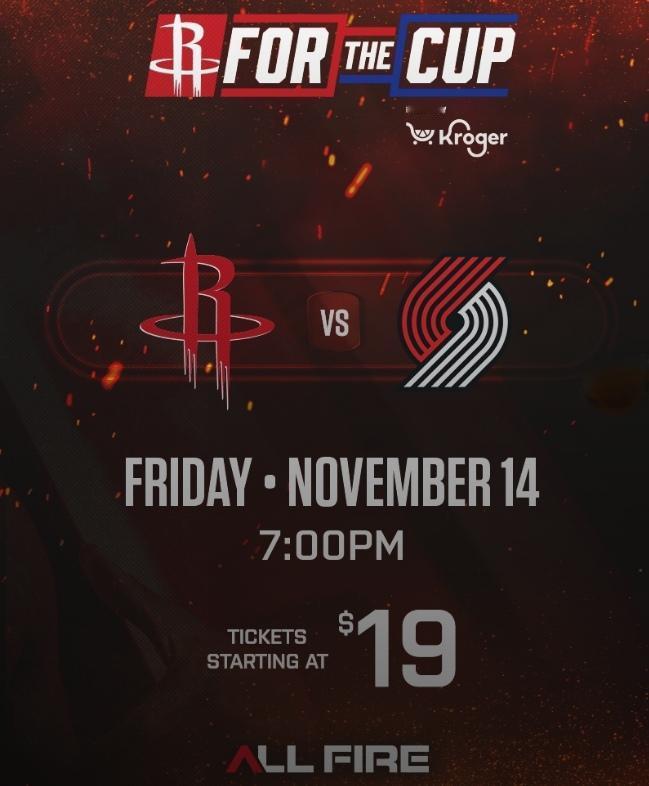 明天上午九点火箭nba杯赛赛季首个主场迎战小开，前3000名到场球迷将获得丰田中