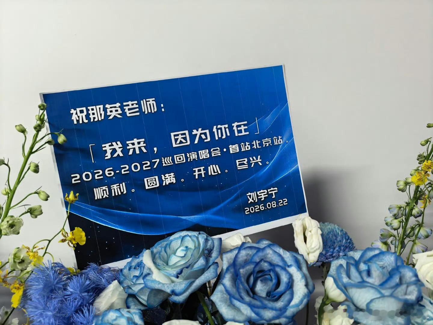 刘宇宁送那英演唱会花篮摩登兄弟我们刘宇宁又又又送花篮了。真好看。