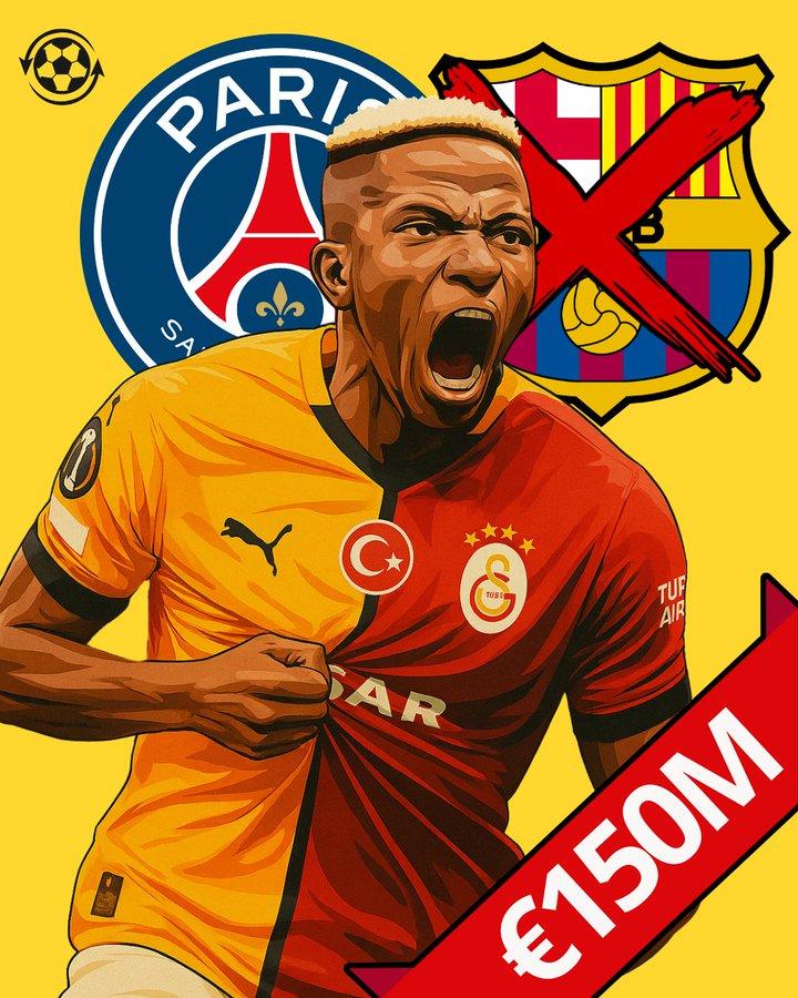 欧洲转会新闻！
★真是有钱啊！
巴黎准备出价1.5亿欧元签下26岁加拉塔萨雷前锋