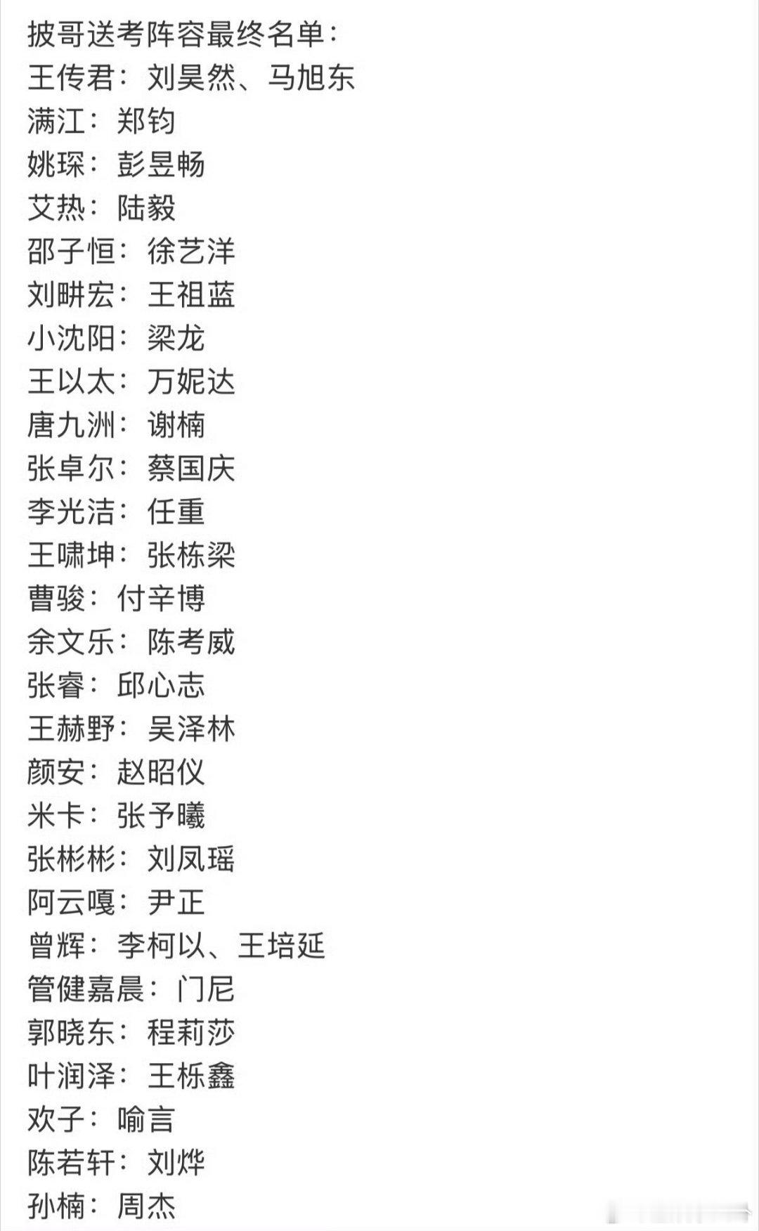 被披哥送考环节戳中！最终名单官宣，有人奔赴现场撑腰，愿哥哥们尽情发光披哥送考阵容