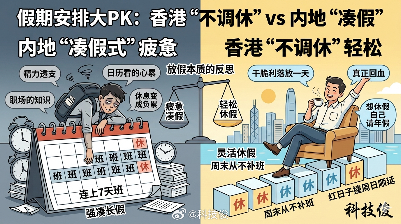 香港没有调休今天刷到香港假期的安排，我看完真的只有羡慕。他们放假从不搞周末补班，