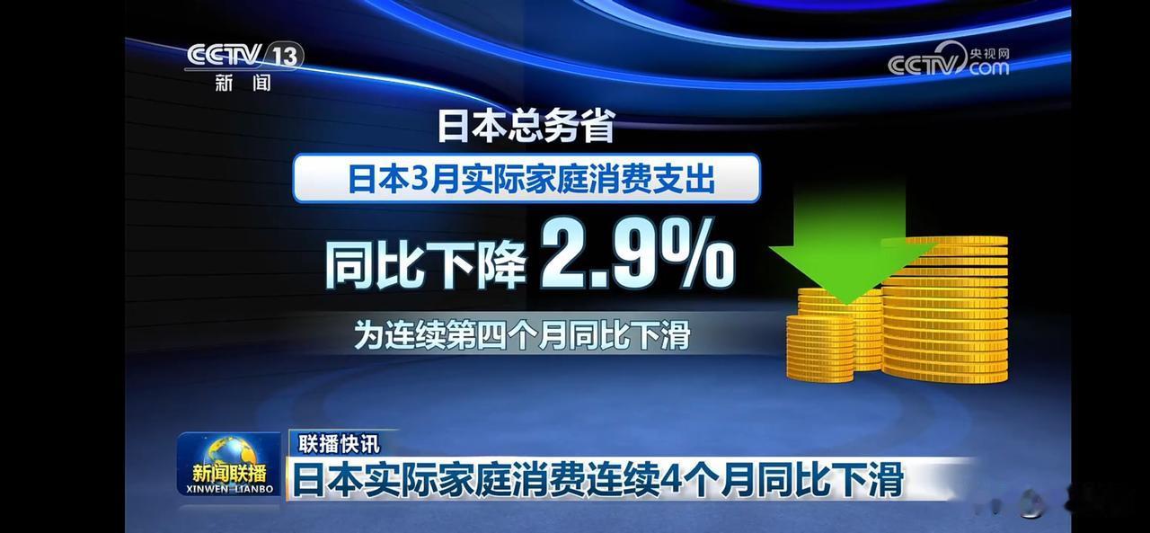 日本家庭消费连续4个月下滑，经济压力增大