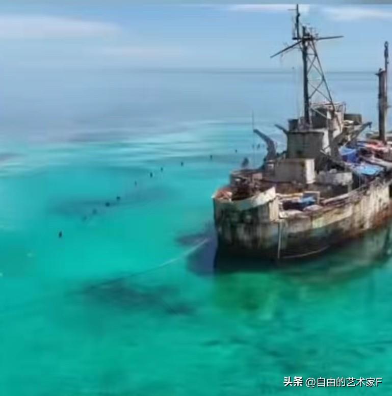 坐滩舰撑不住了，菲律宾偷设拦阻索，被中方抓了个正着

1999年菲律宾故意将马德